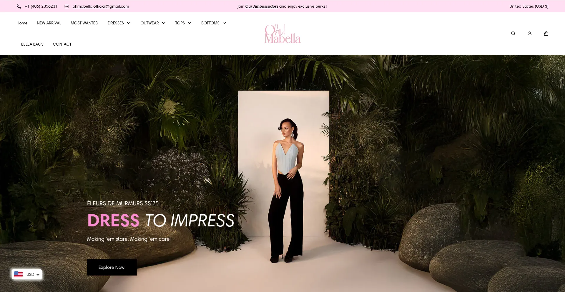 Website screenshot of Ohmabella.com