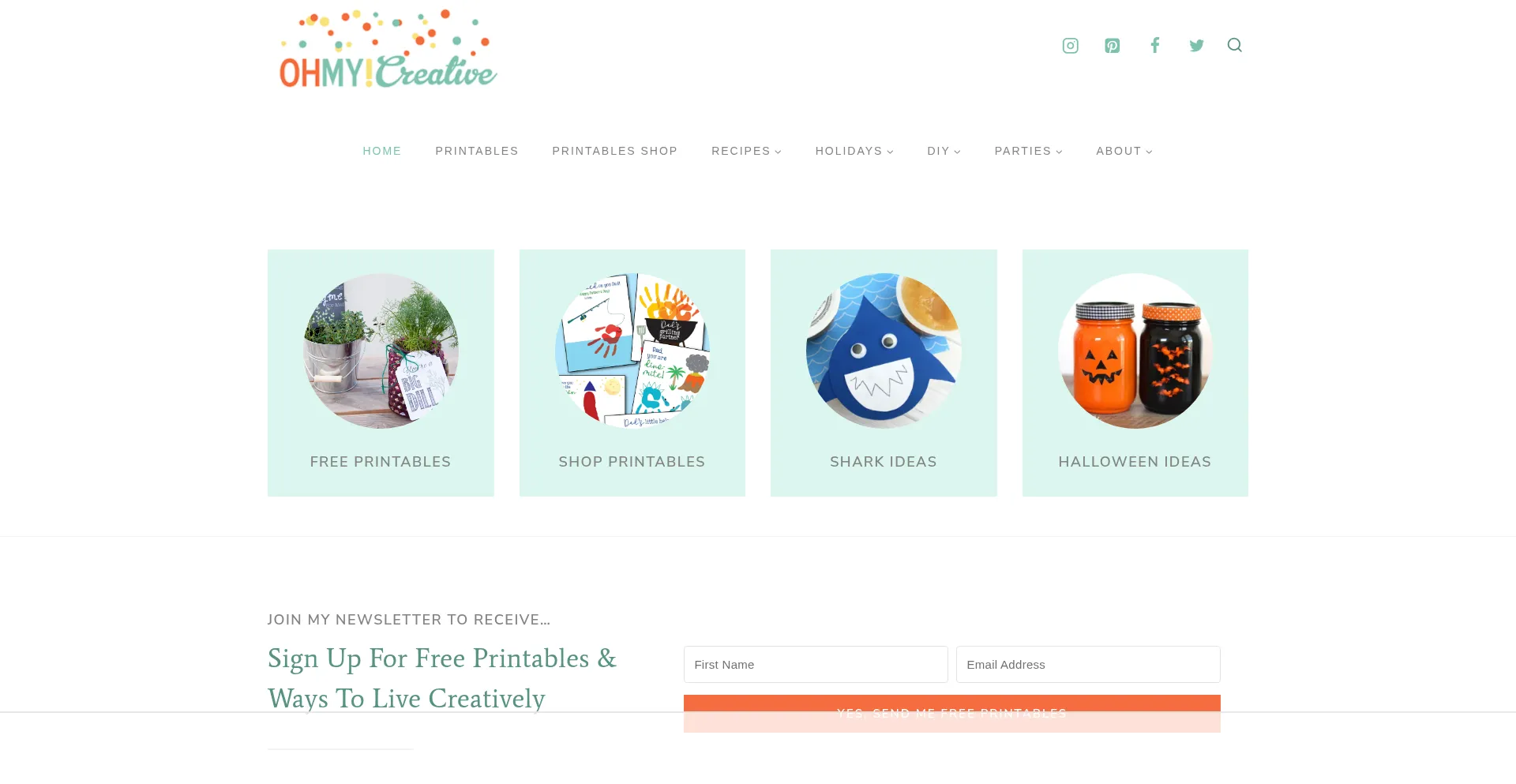 Website screenshot of Ohmy-creative.com