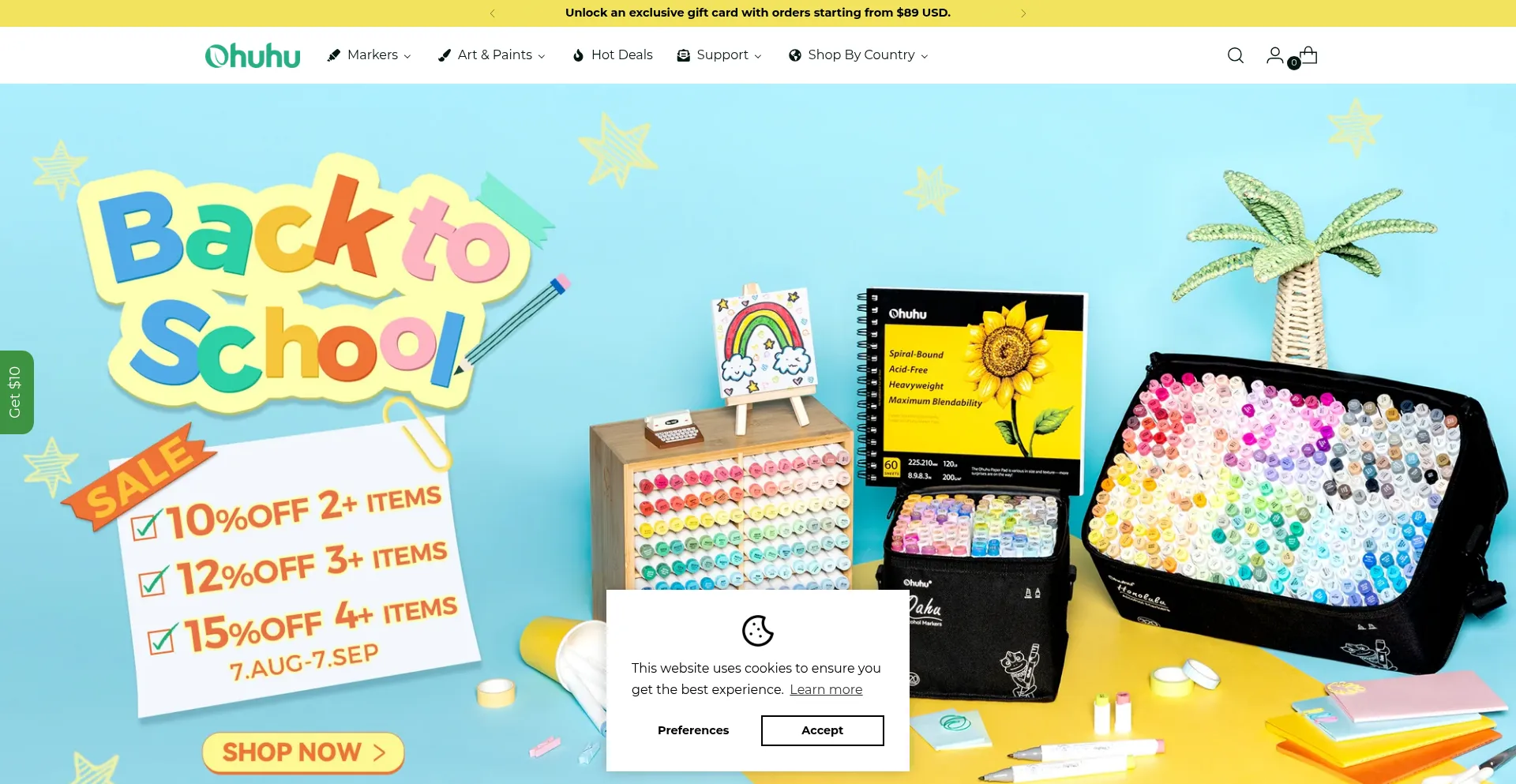 Website screenshot of Ohuhu.com