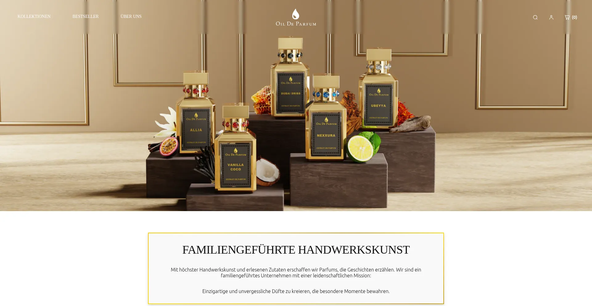 Website screenshot of Oildeparfum.com