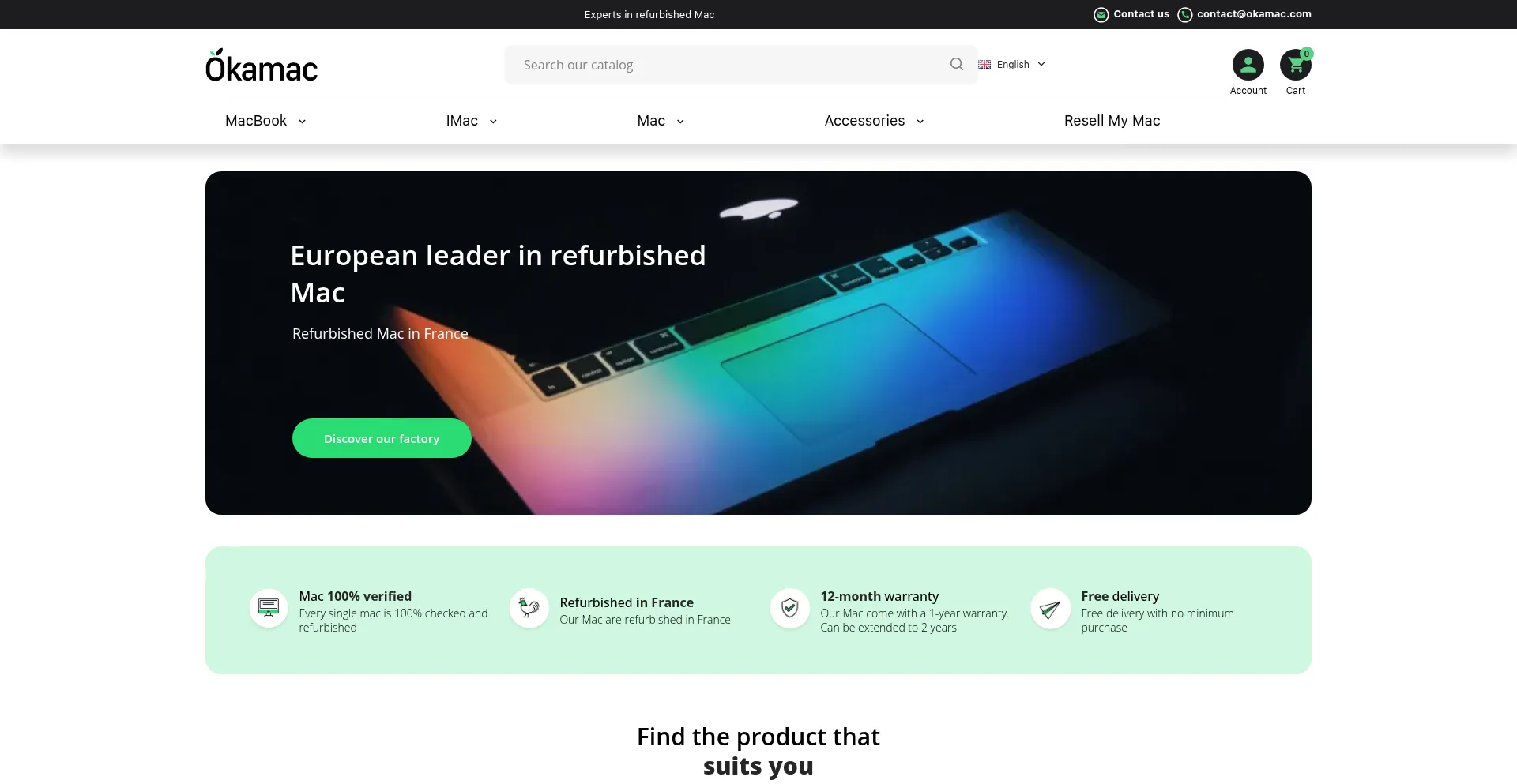 Website screenshot of Okamac.com