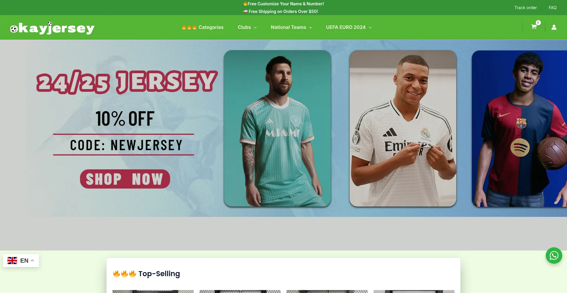 Website screenshot of Okayjersey.com