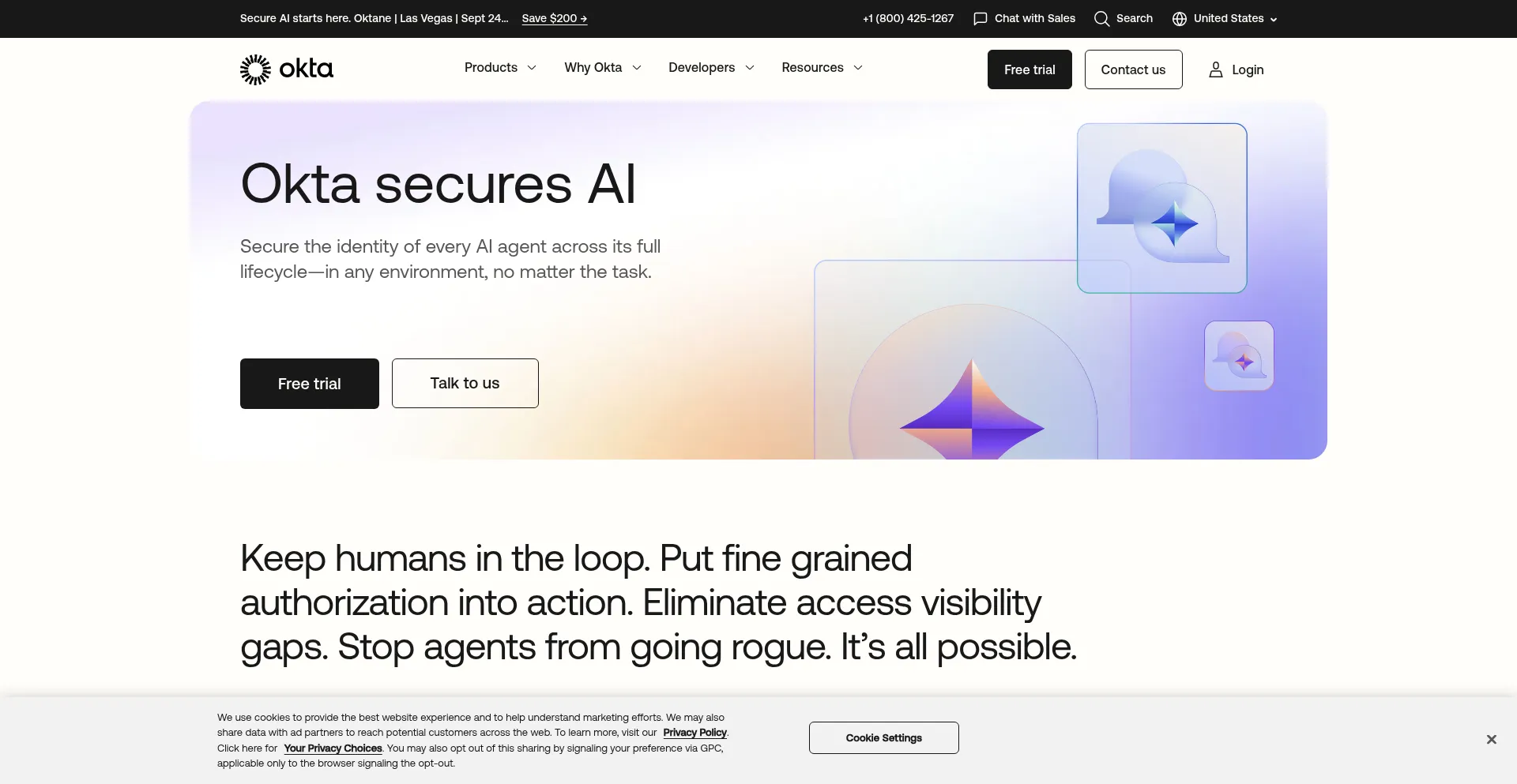 Website screenshot of Okta-emea.com