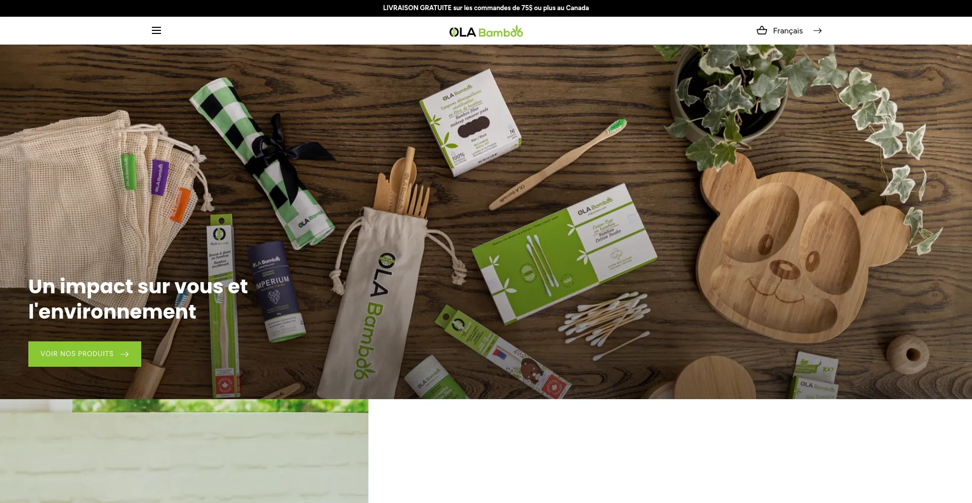 Website screenshot of Olabamboo.com