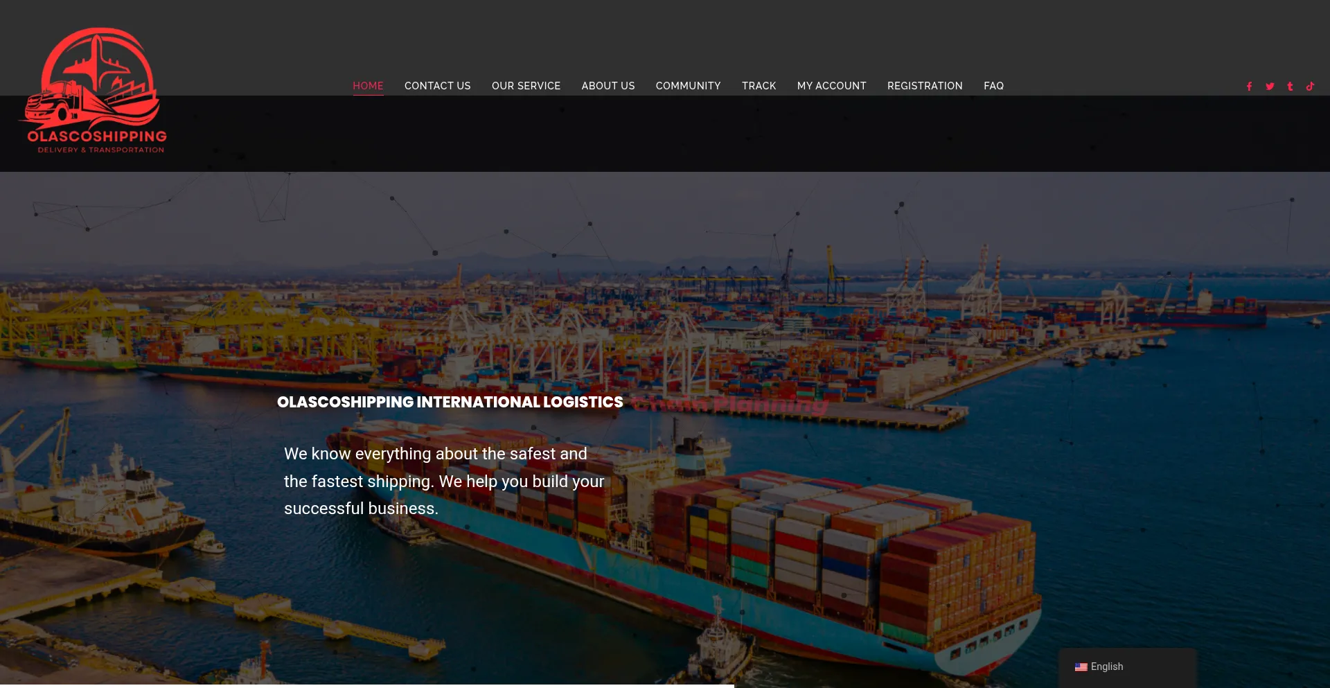 Website screenshot of Olascoshippingcompany.com