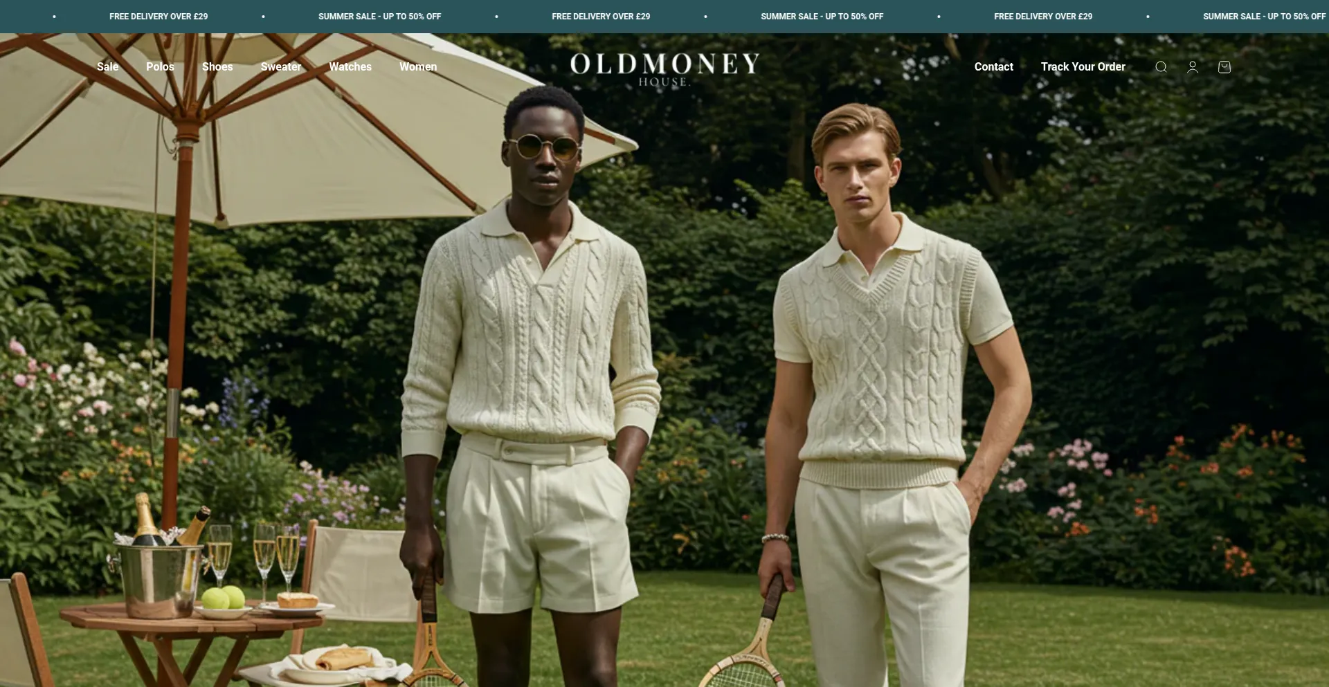 Website screenshot of Oldmoneyh.com