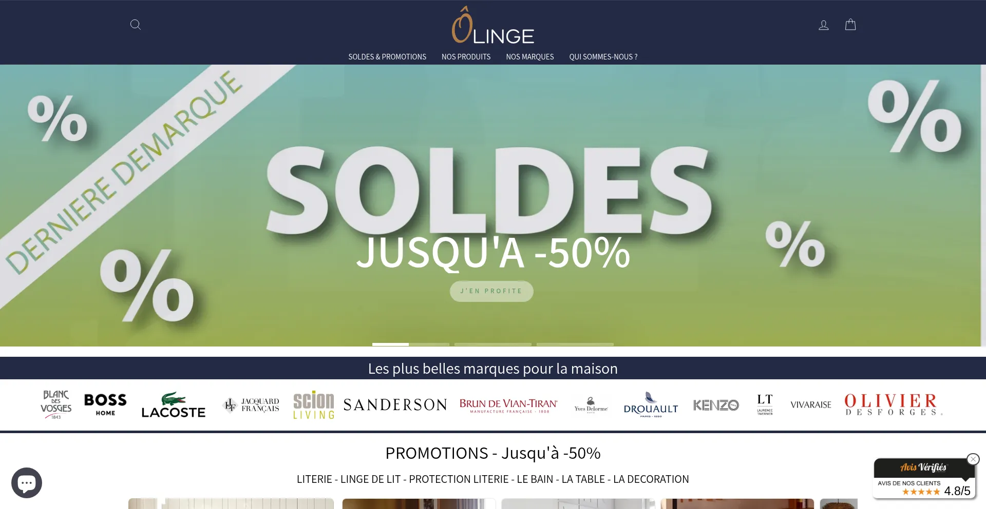 Website screenshot of Olingedemaison.com