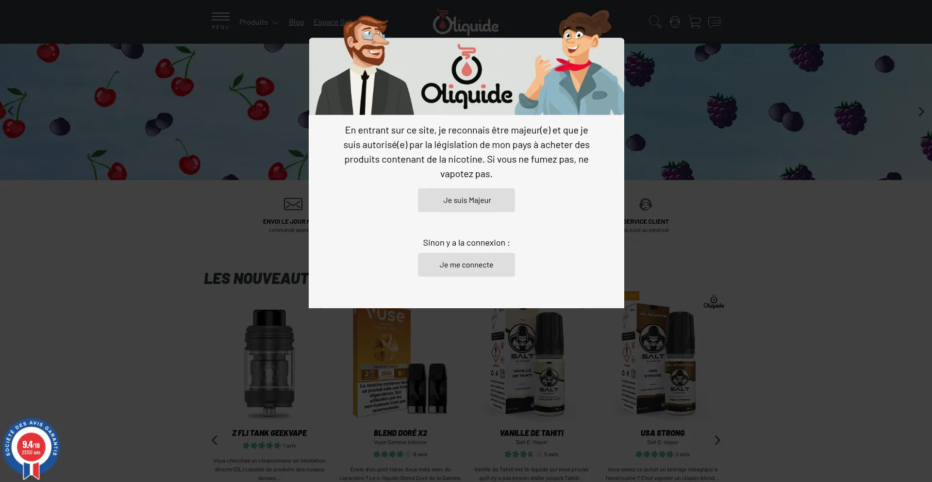 Website screenshot of Oliquide.com