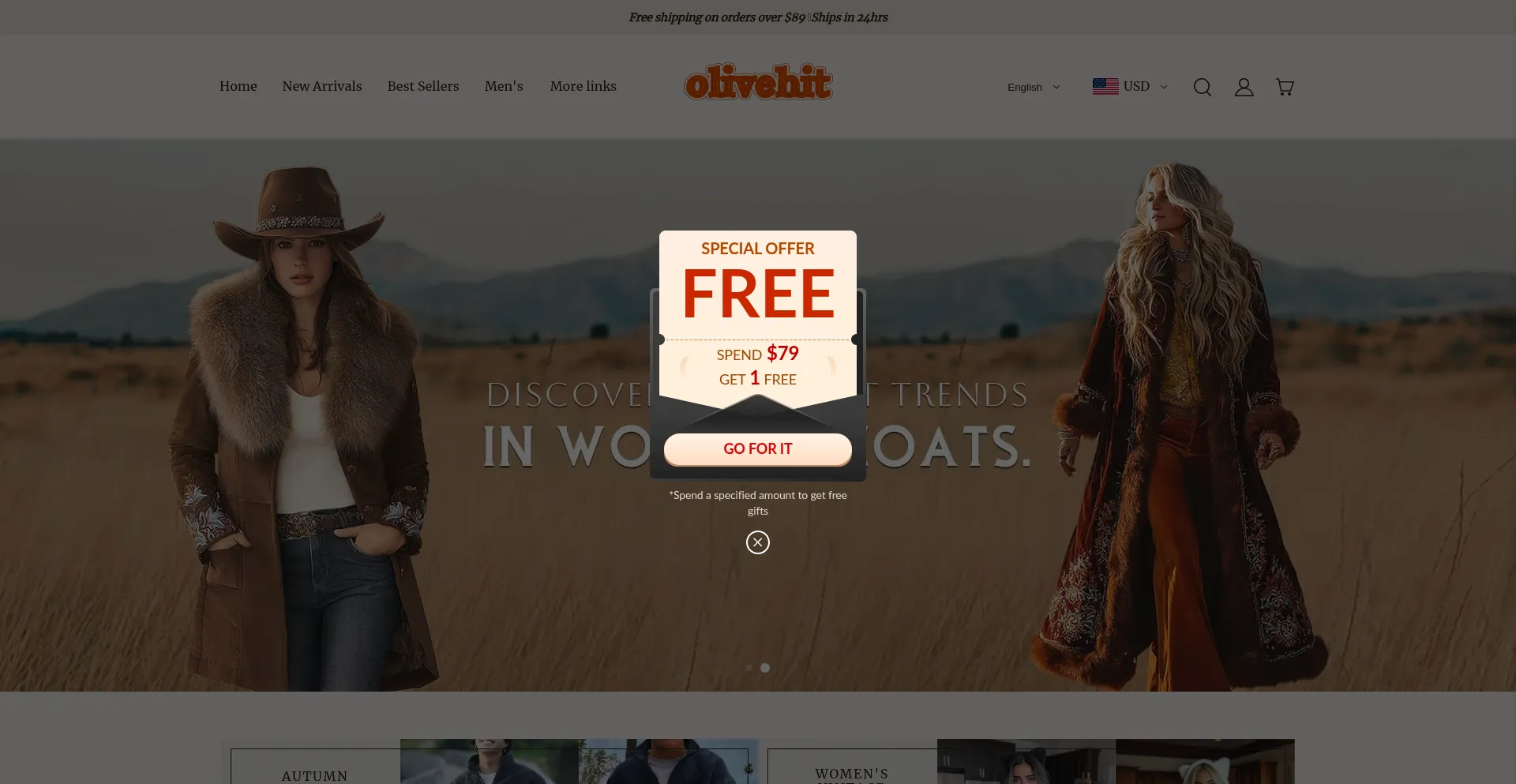 Website screenshot of Olivehit.com