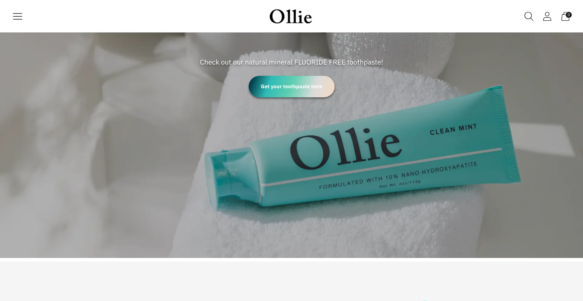 Website screenshot of Olliesmile.com