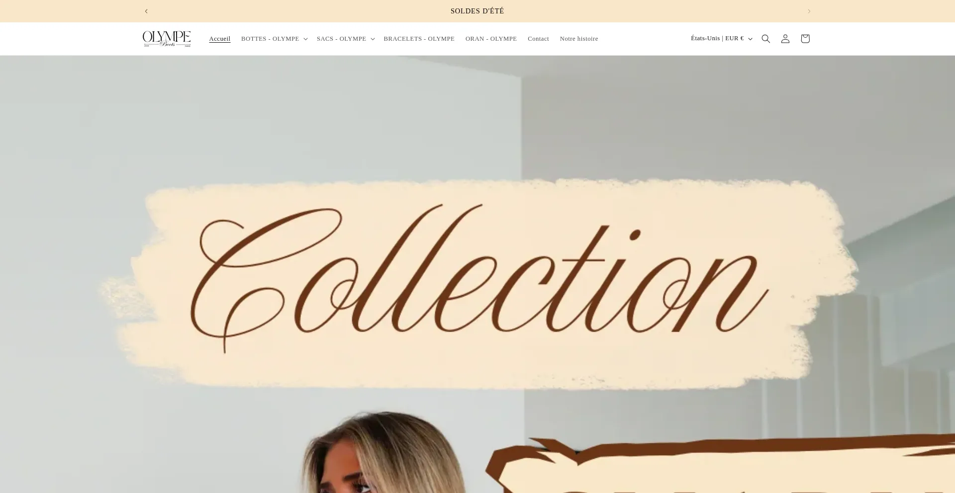 Website screenshot of Olympeboots.com