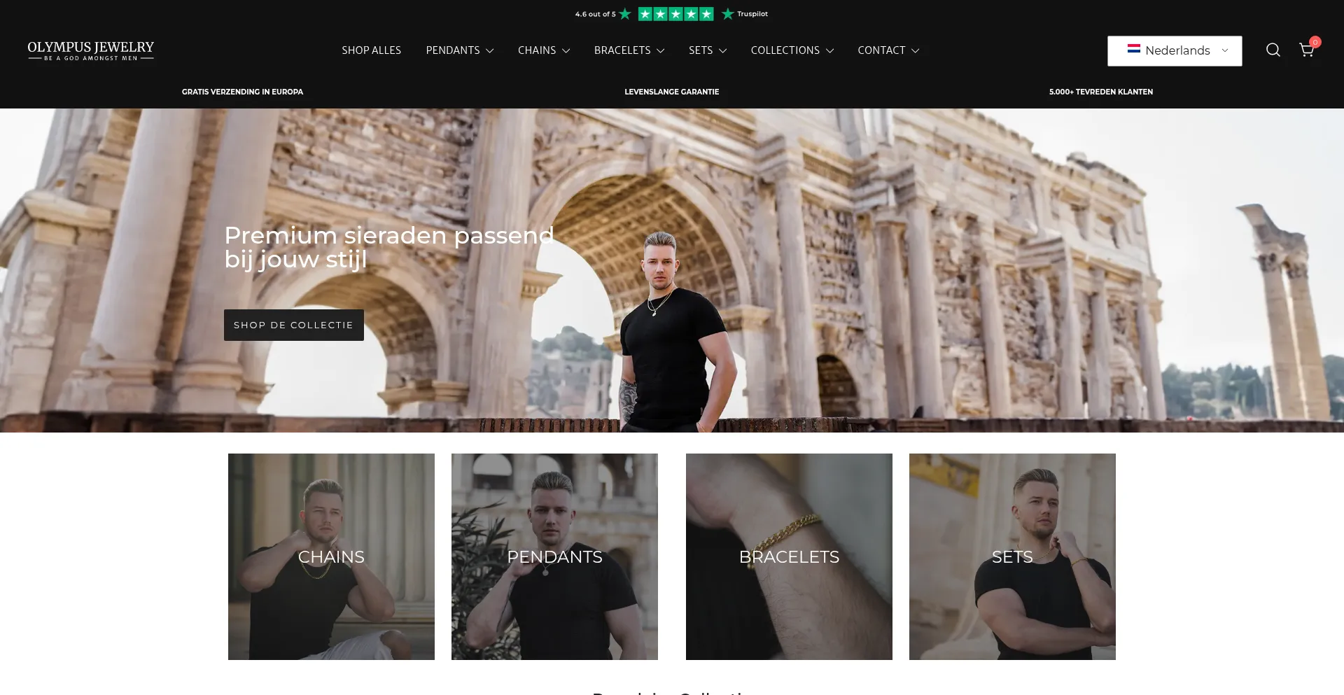 Website screenshot of Olympusjewelry.nl