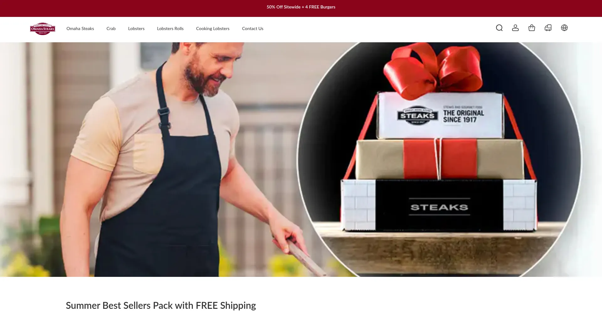 Website screenshot of Omahosteaksbcbd.shop