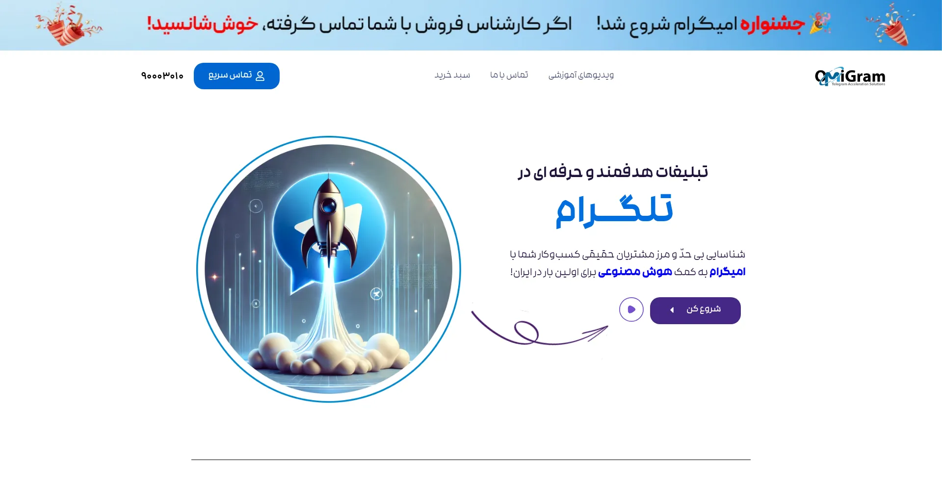 Website screenshot of Omigram.com