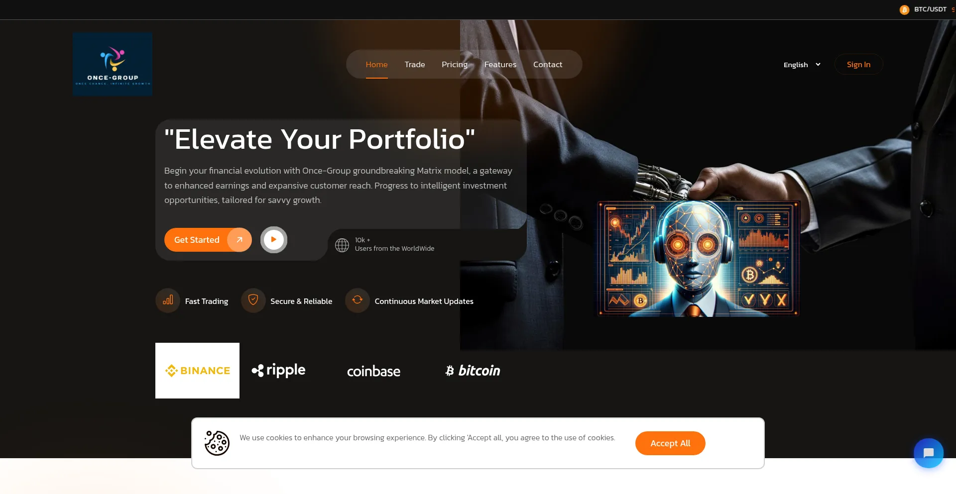 Website screenshot of Once-group.com
