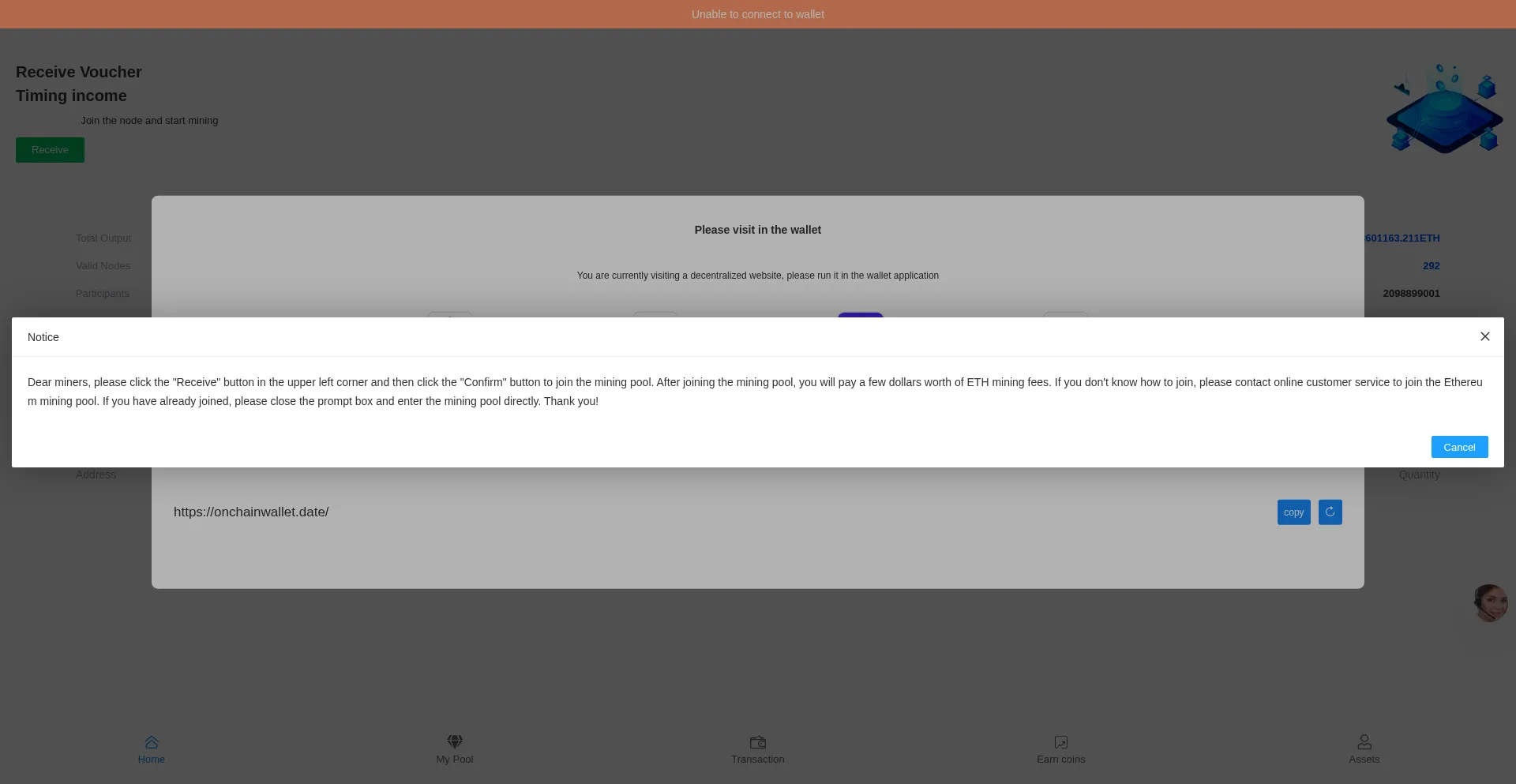 ¿És Seguro y Confiable Onchainwallet.date?
