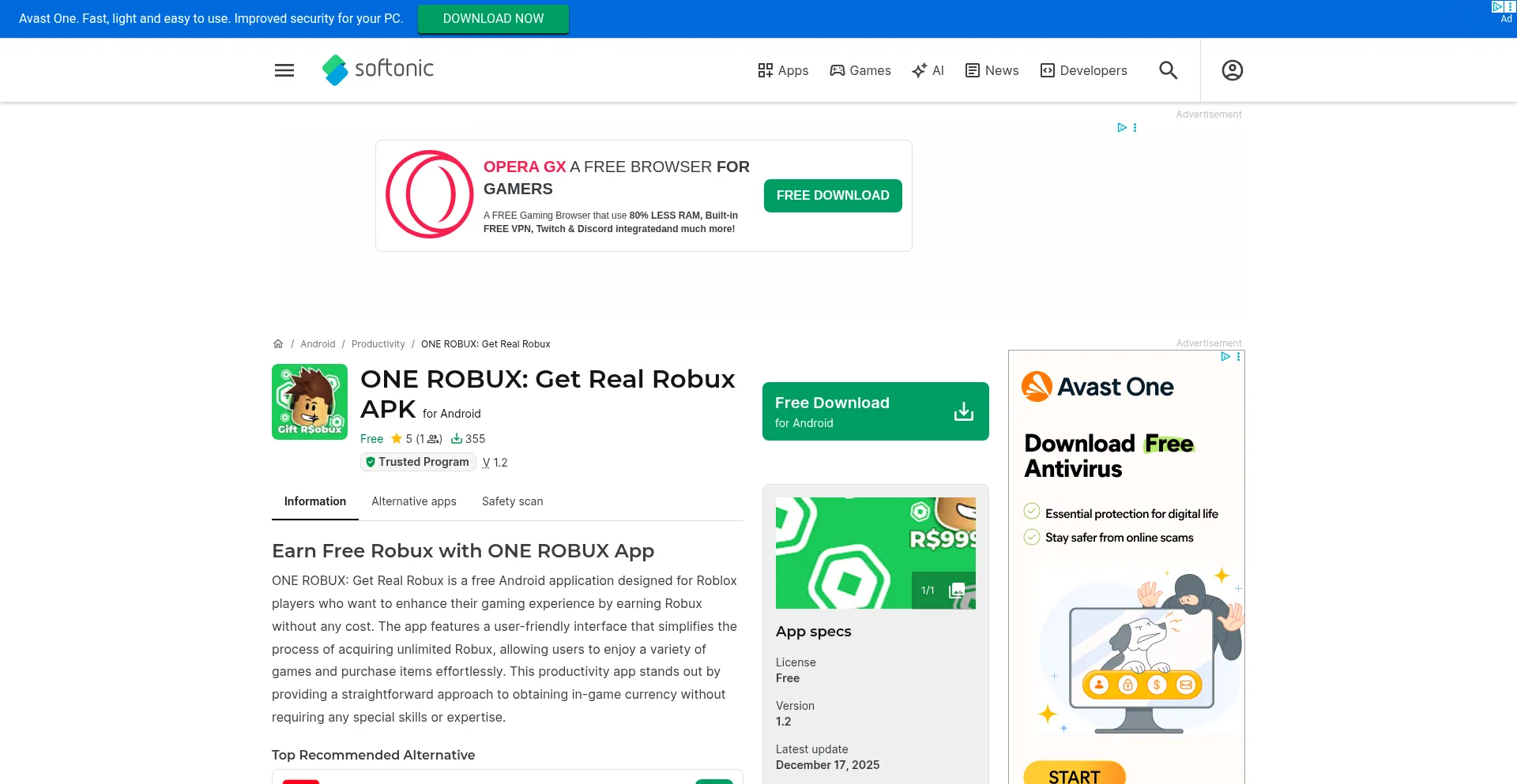 One-robux-get-real-robux.en.softonic.com