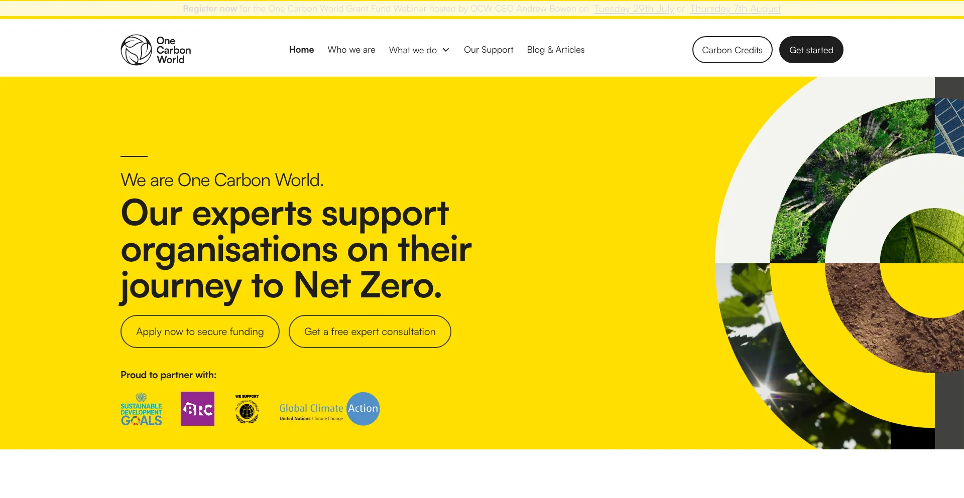 Website screenshot of Onecarbonworld.com