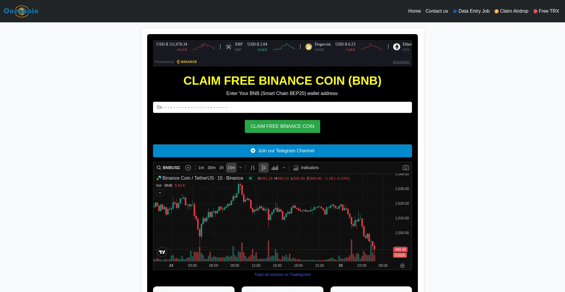 Onechain.online Screenshot