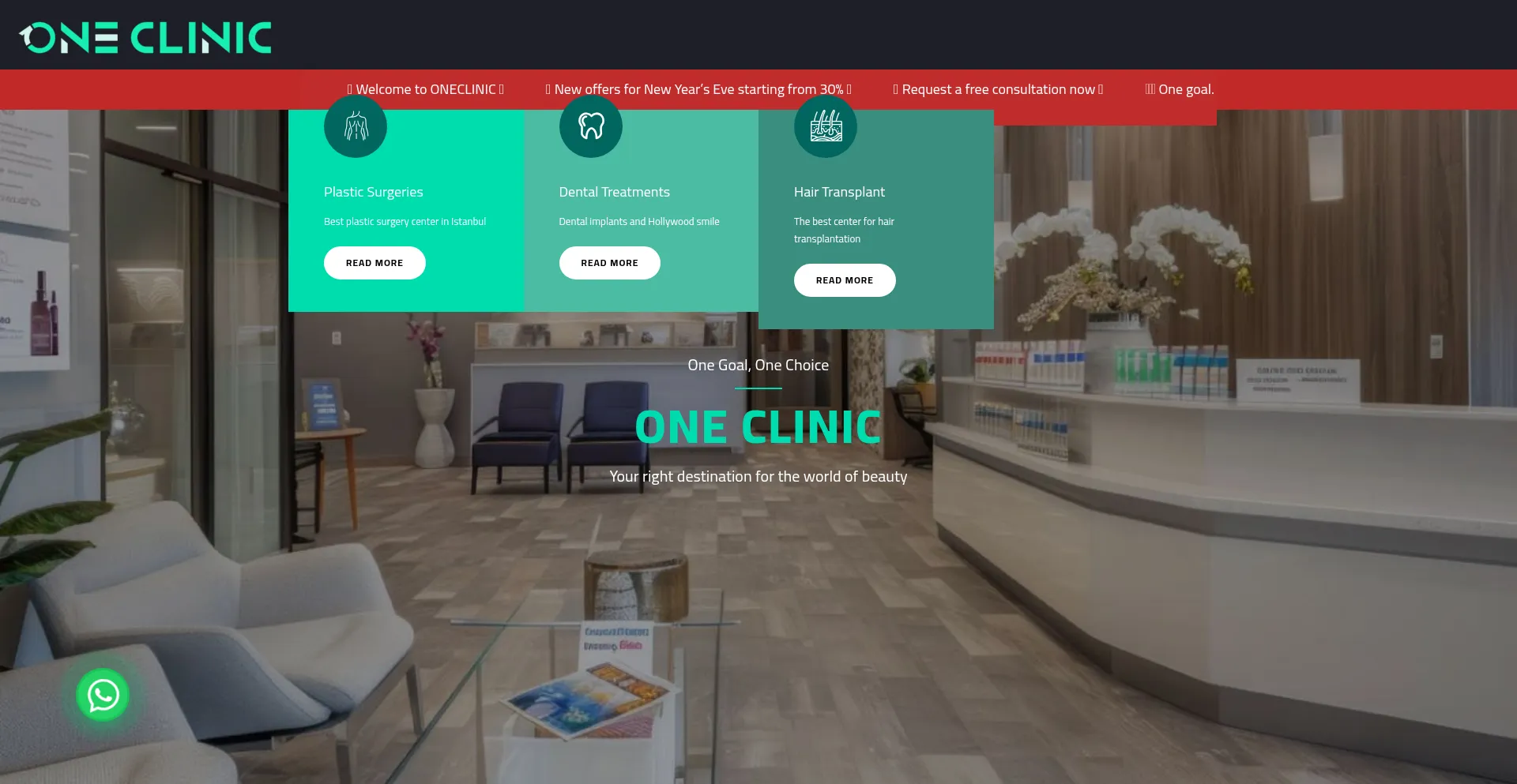 Website screenshot of Oneclinic.co