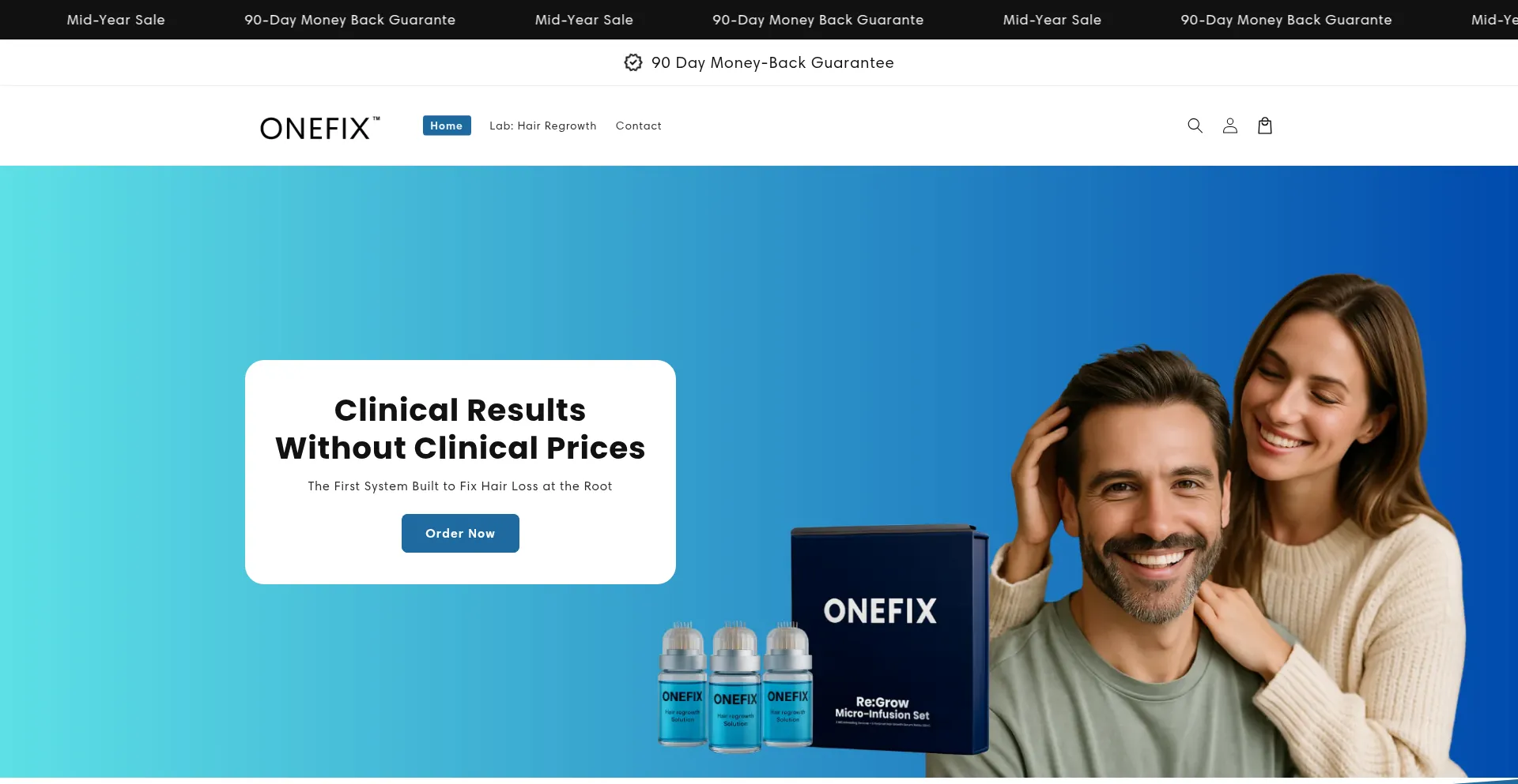 Website screenshot of Onefixlabs.com