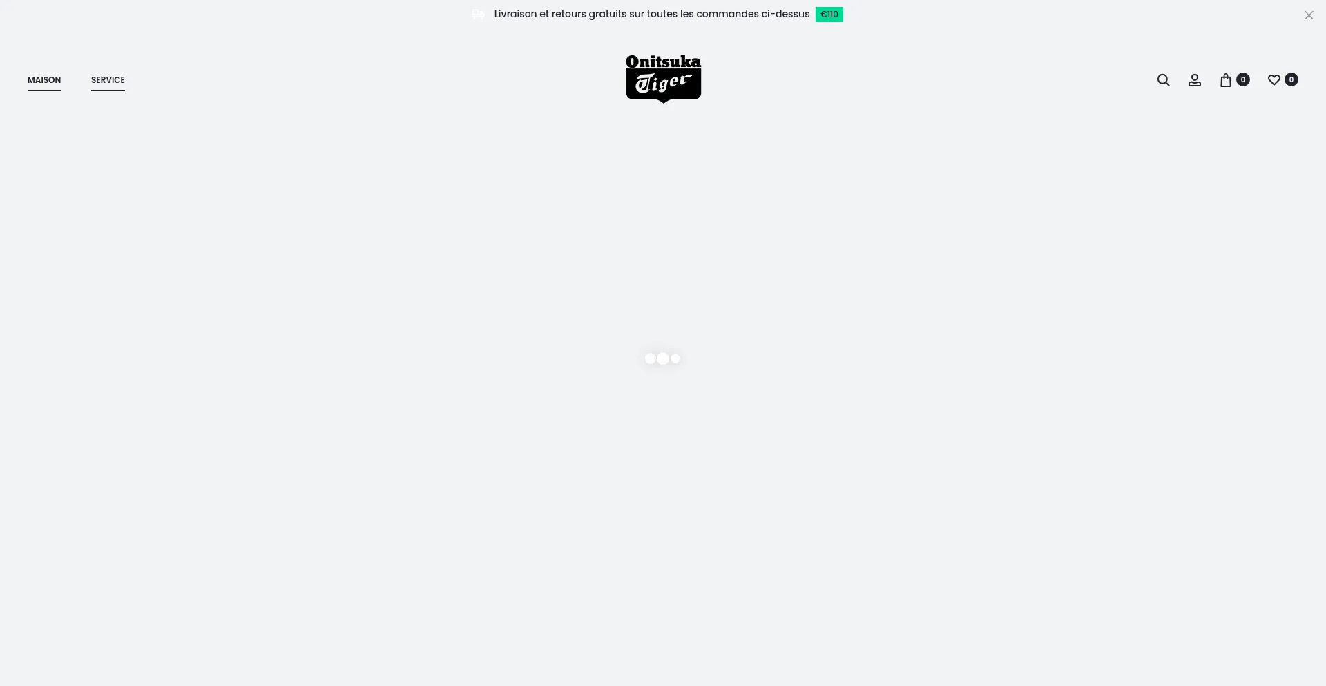Website screenshot of Onitsukatigerfr.fr