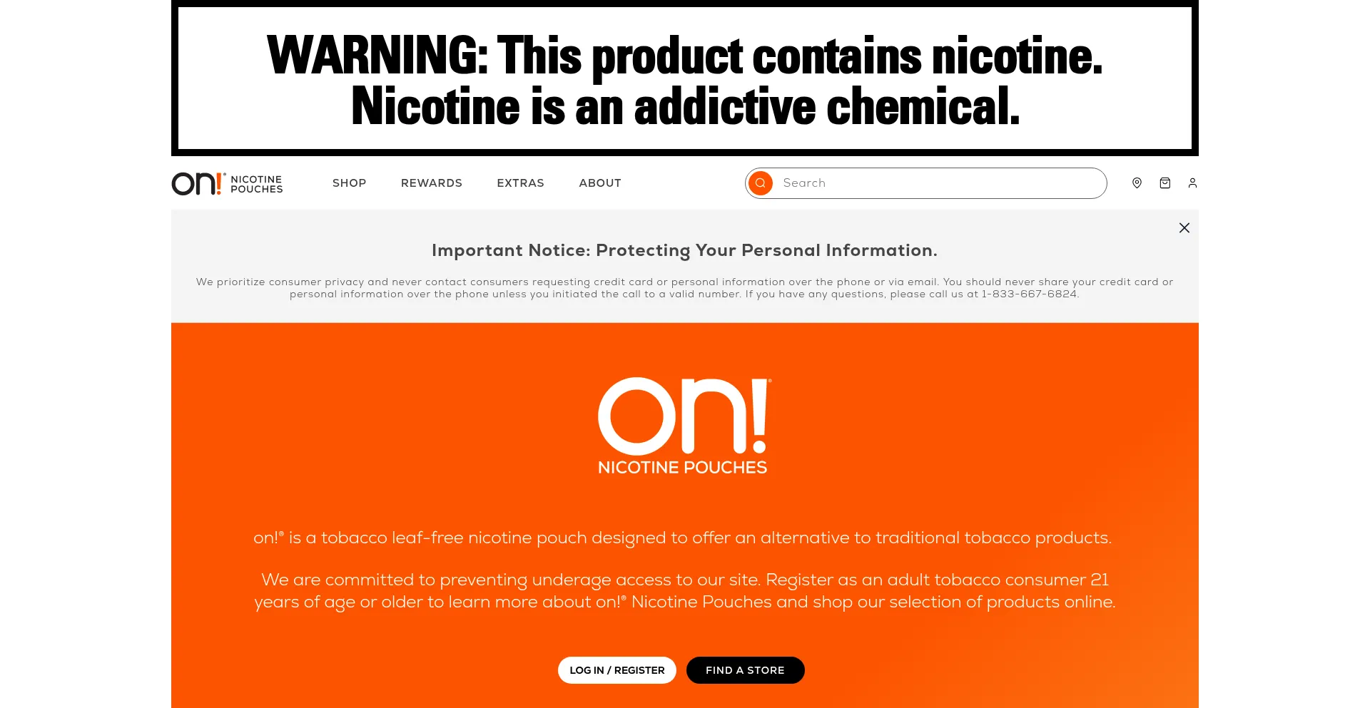 Onnicotine.com Screenshot
