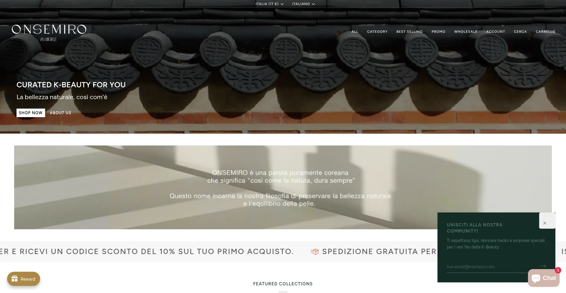 Website screenshot of Onsemiro.it