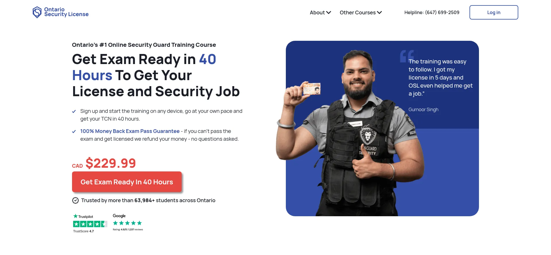 Ontariosecuritylicense.ca Screenshot