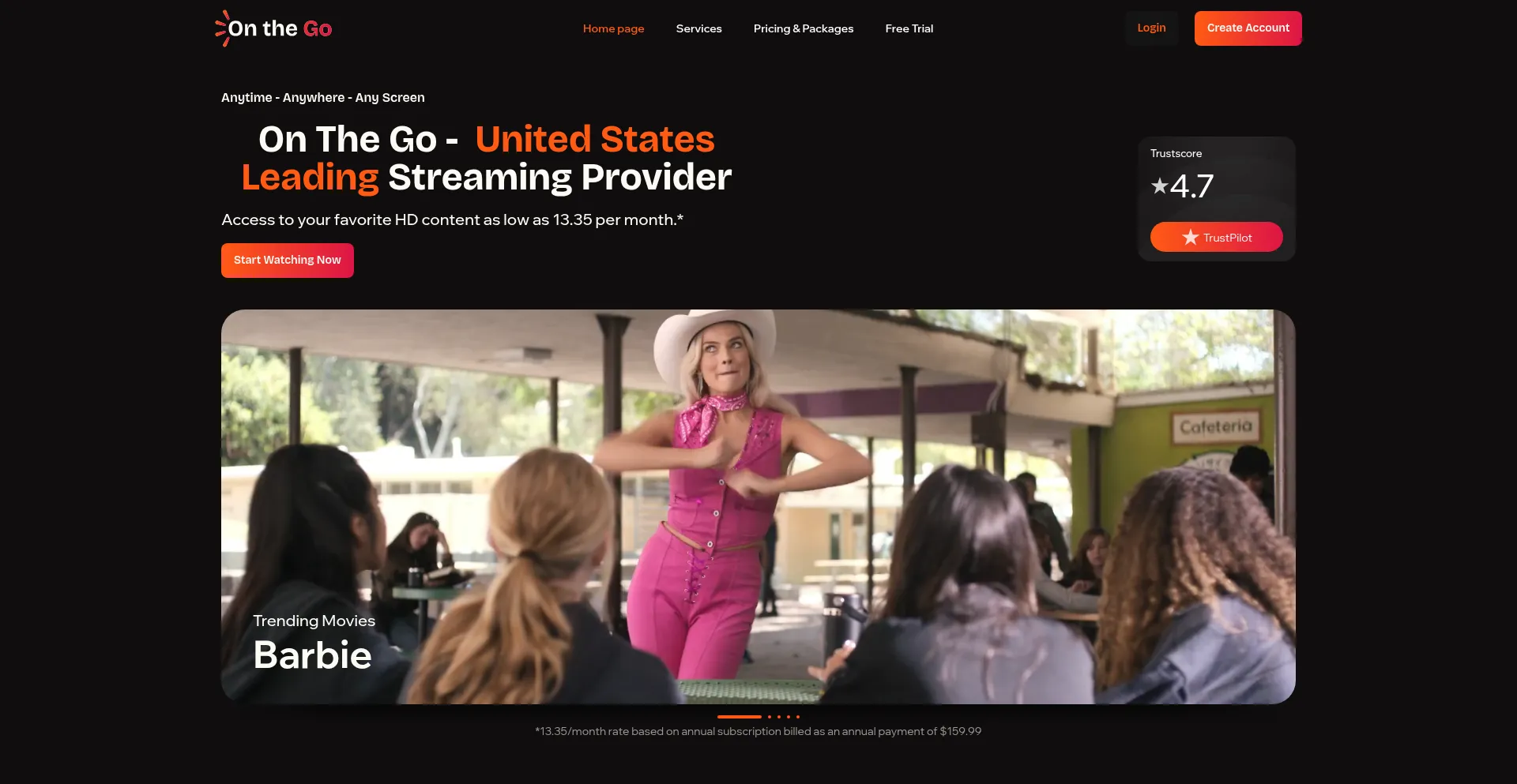 Website screenshot of Onthego.cc