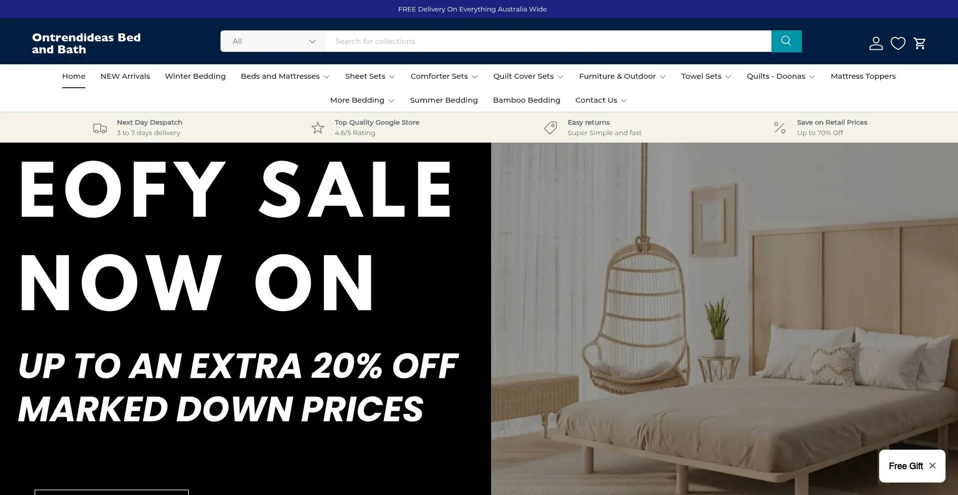 Website screenshot of Ontrendideas.com.au