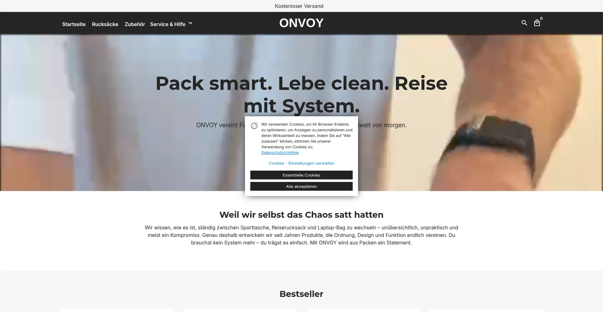 Website screenshot of Onvoy.at
