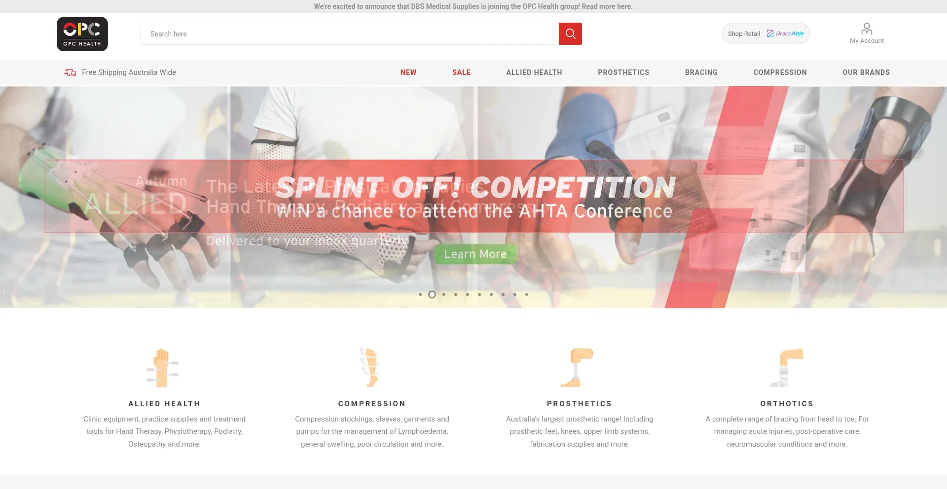 Website screenshot of Opchealth.com.au