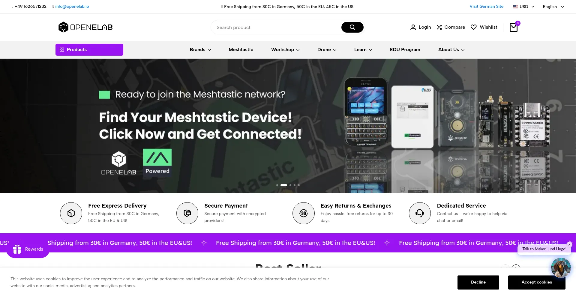 Website screenshot of Openelab.io