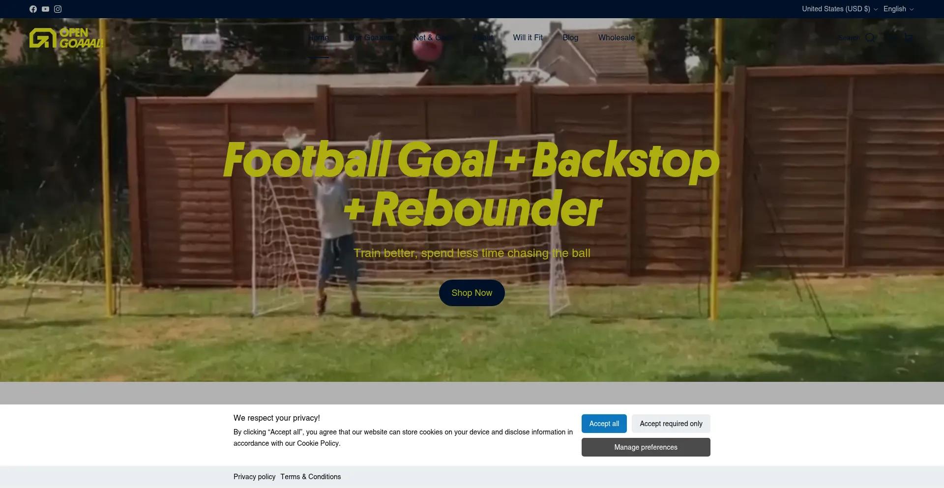 Website screenshot of Opengoaaal.com