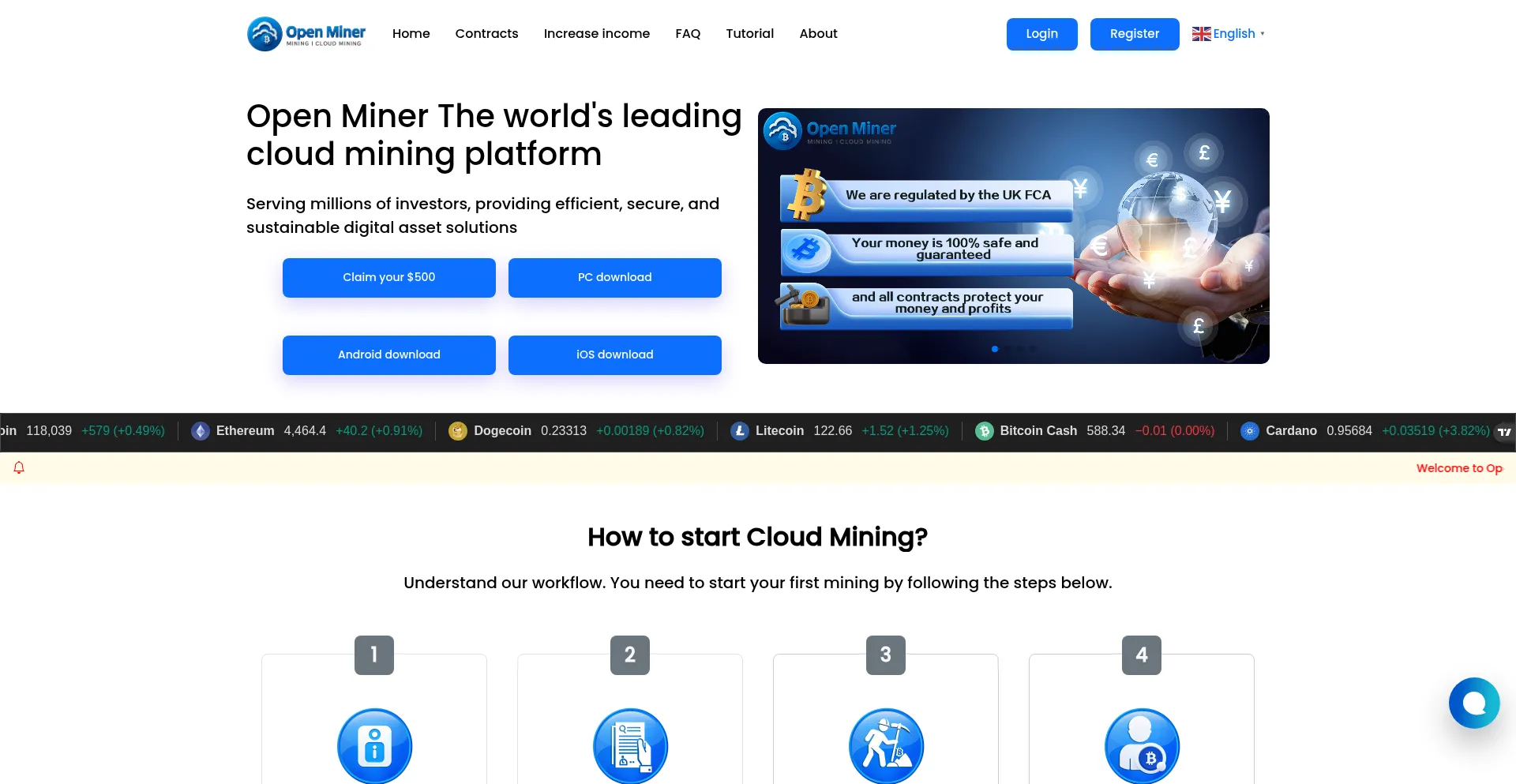 Website screenshot of Openminer.net