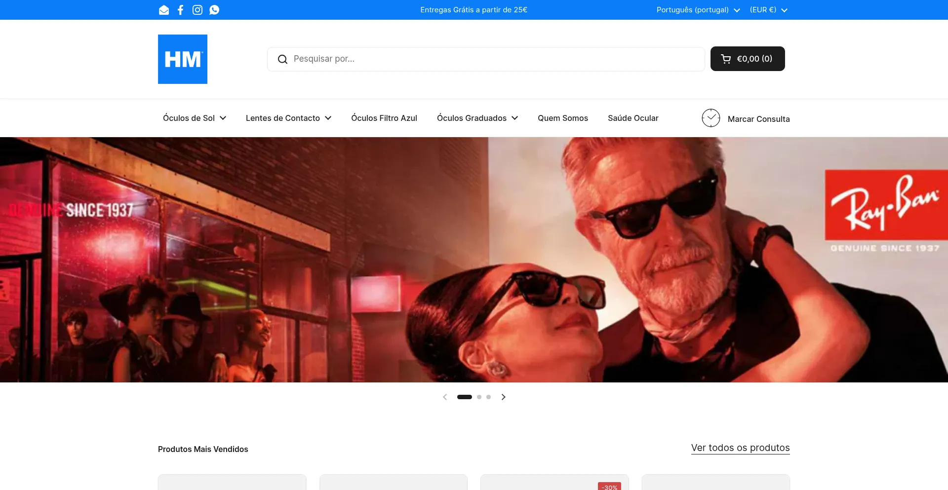 Website screenshot of Opticahm.com