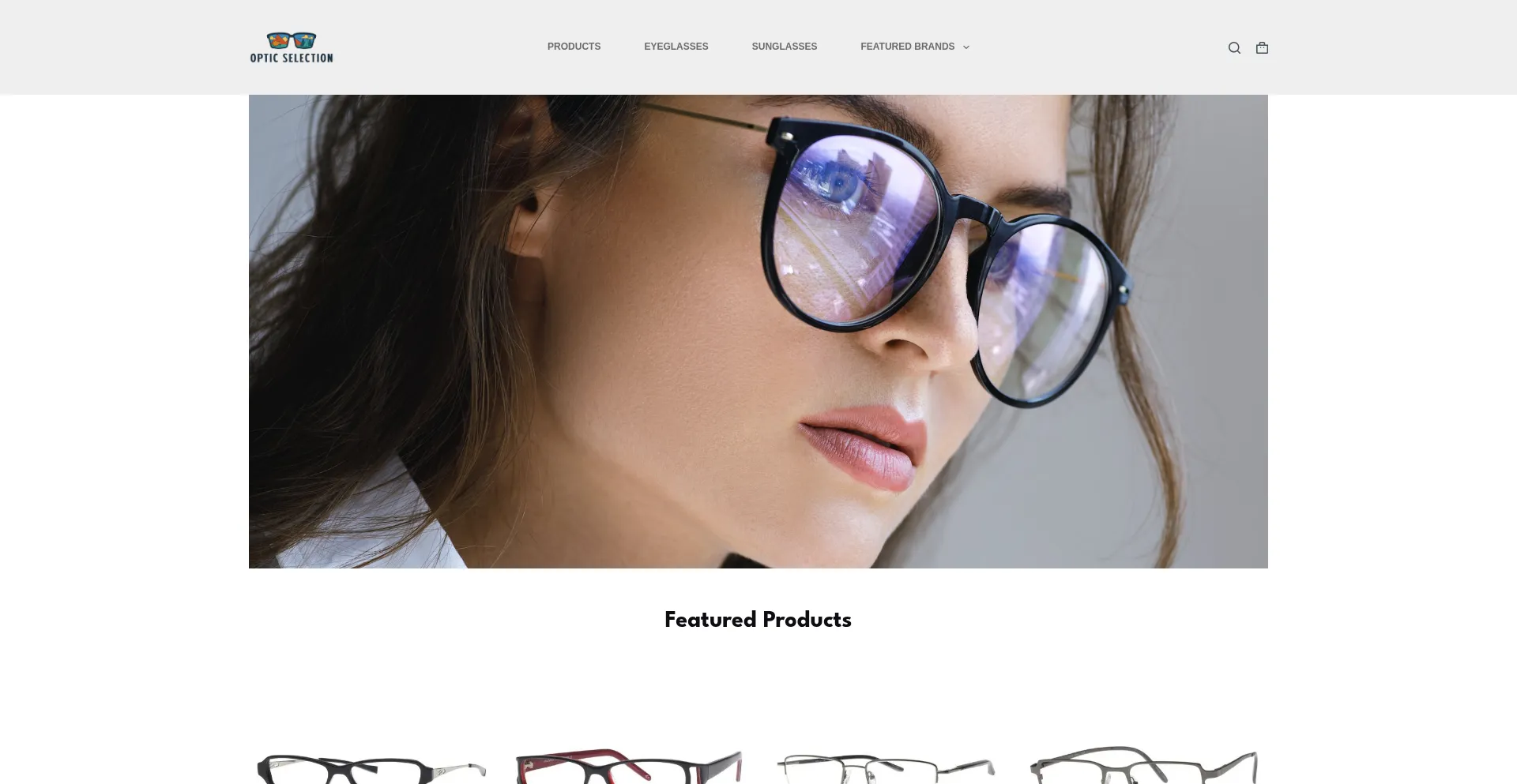 Website screenshot of Opticselection.com