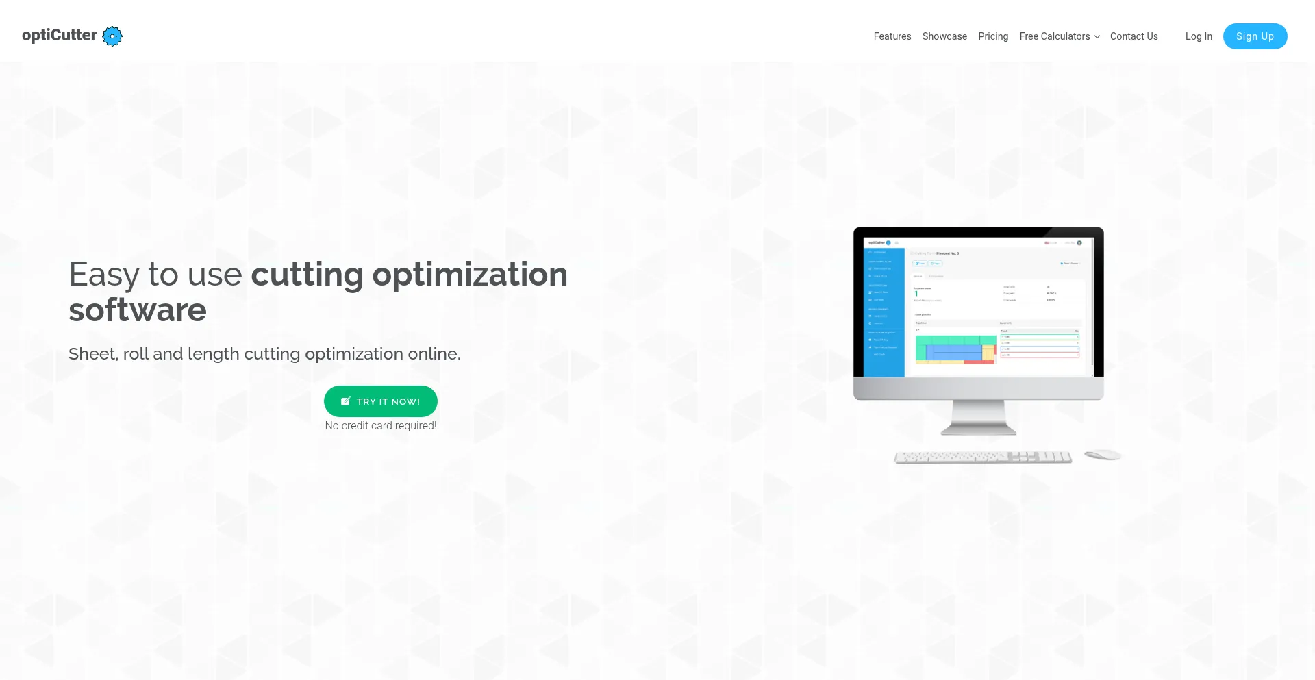Website screenshot of Opticutter.com