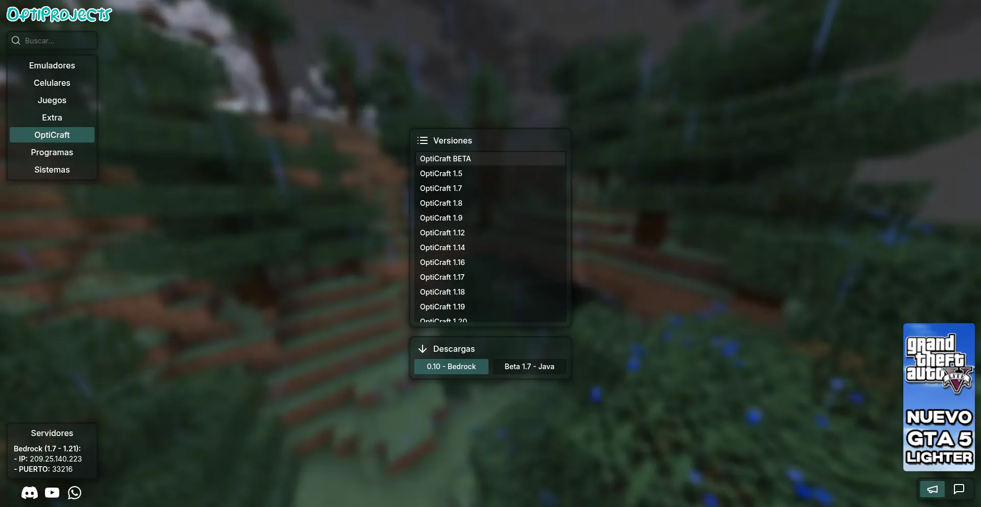 Website screenshot of Optijuegos.net