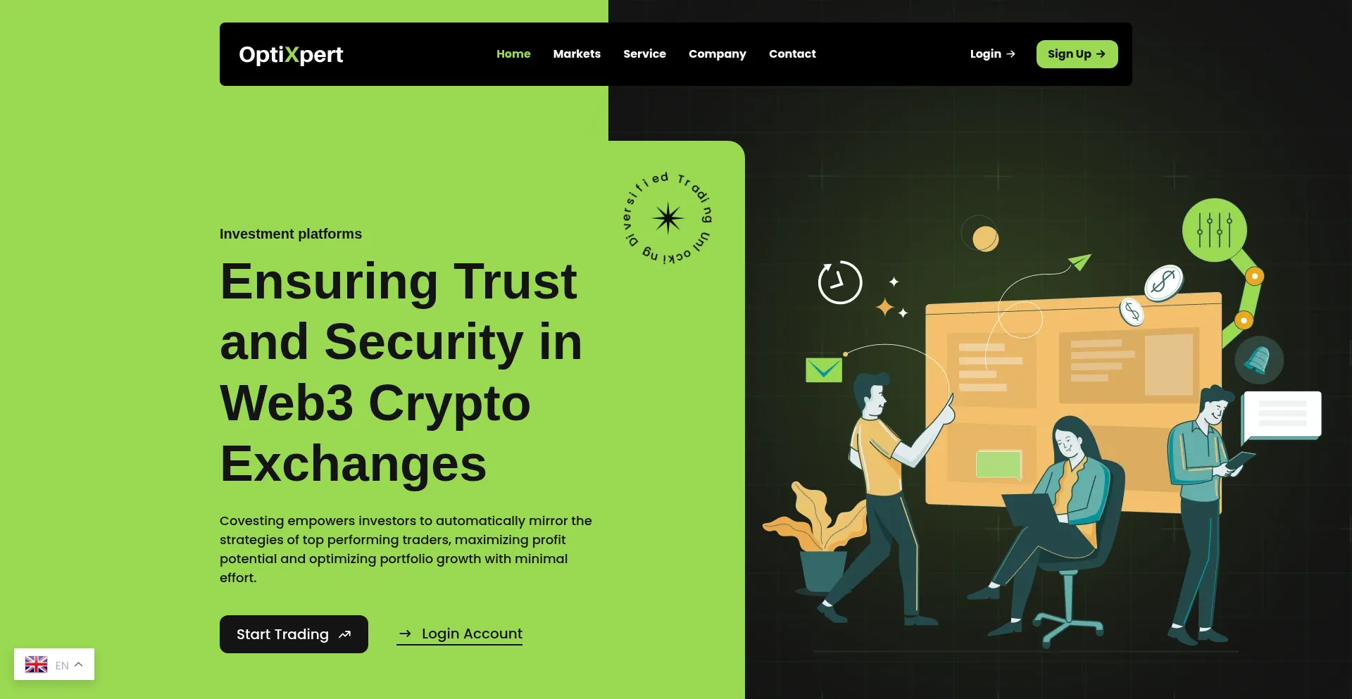 Website screenshot of Optixpert.online