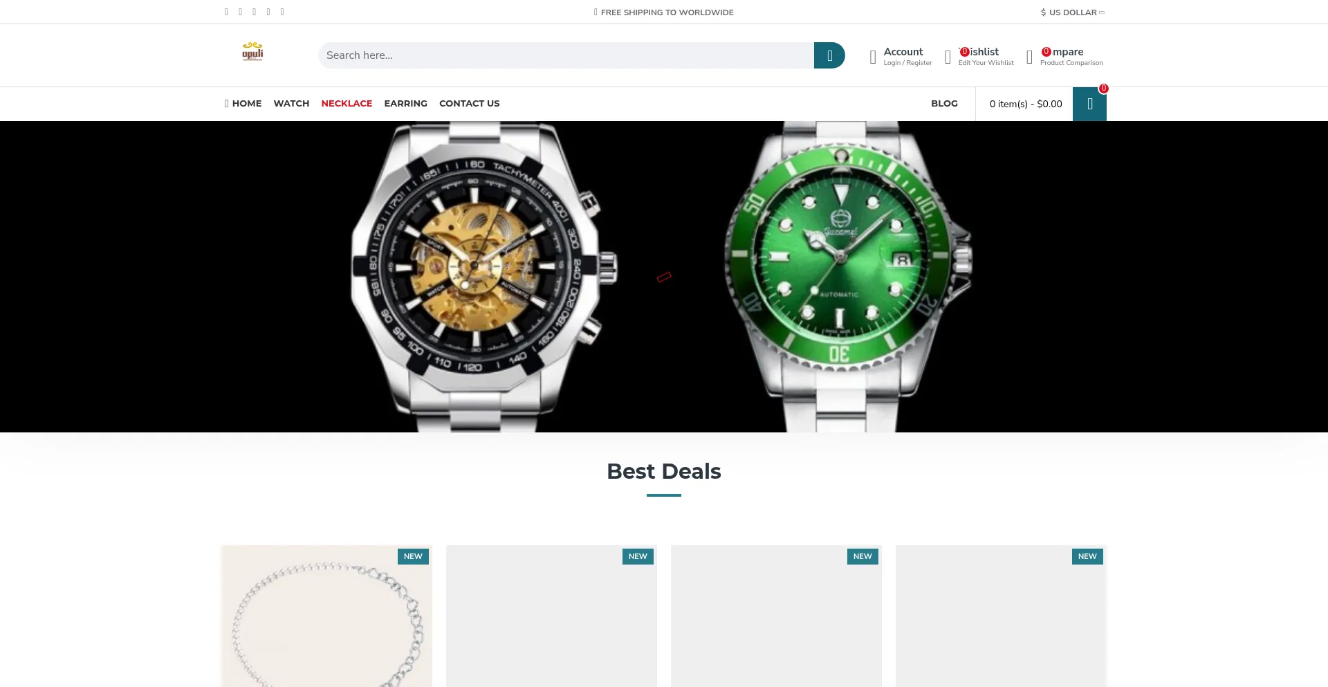 Website screenshot of Opulite.net