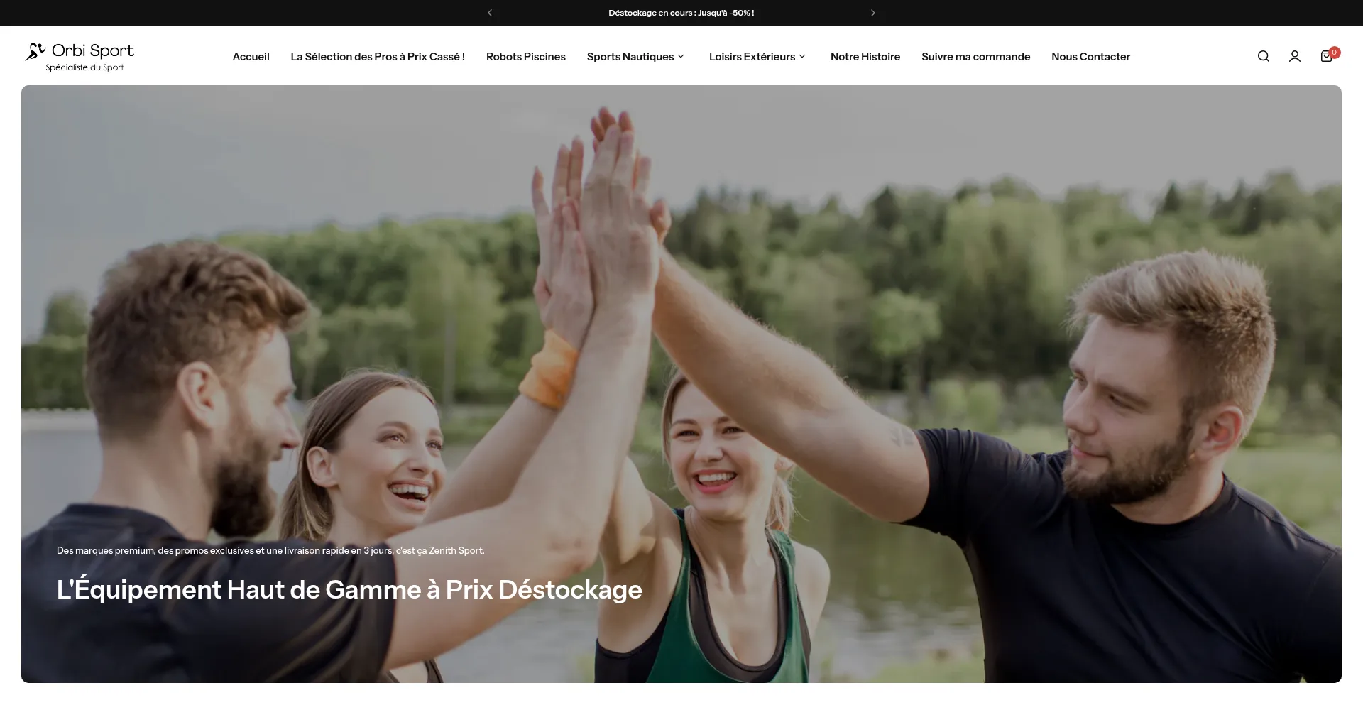 Website screenshot of Orbi-sport.com