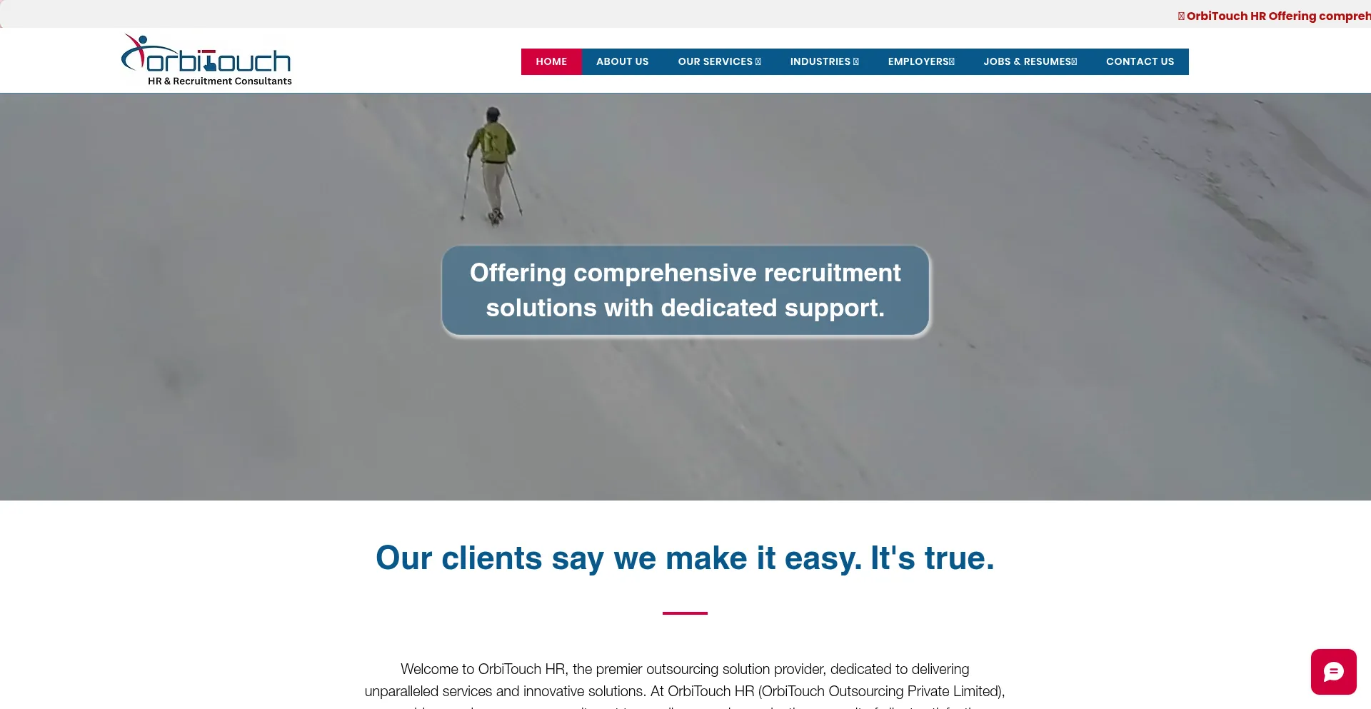 Website screenshot of Orbitouch-hr.com
