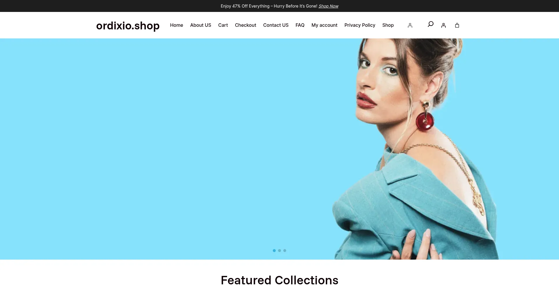 Website screenshot of Ordixio.shop