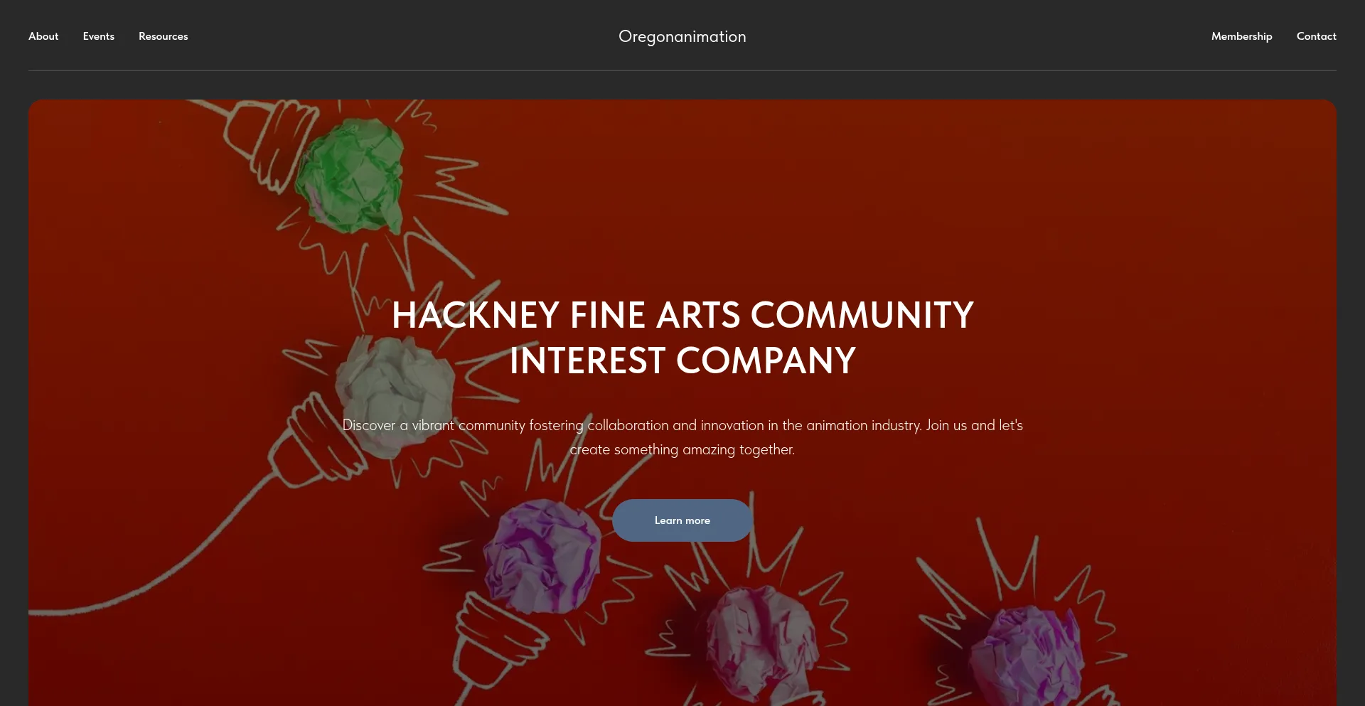 Website screenshot of Oregonanimation.org