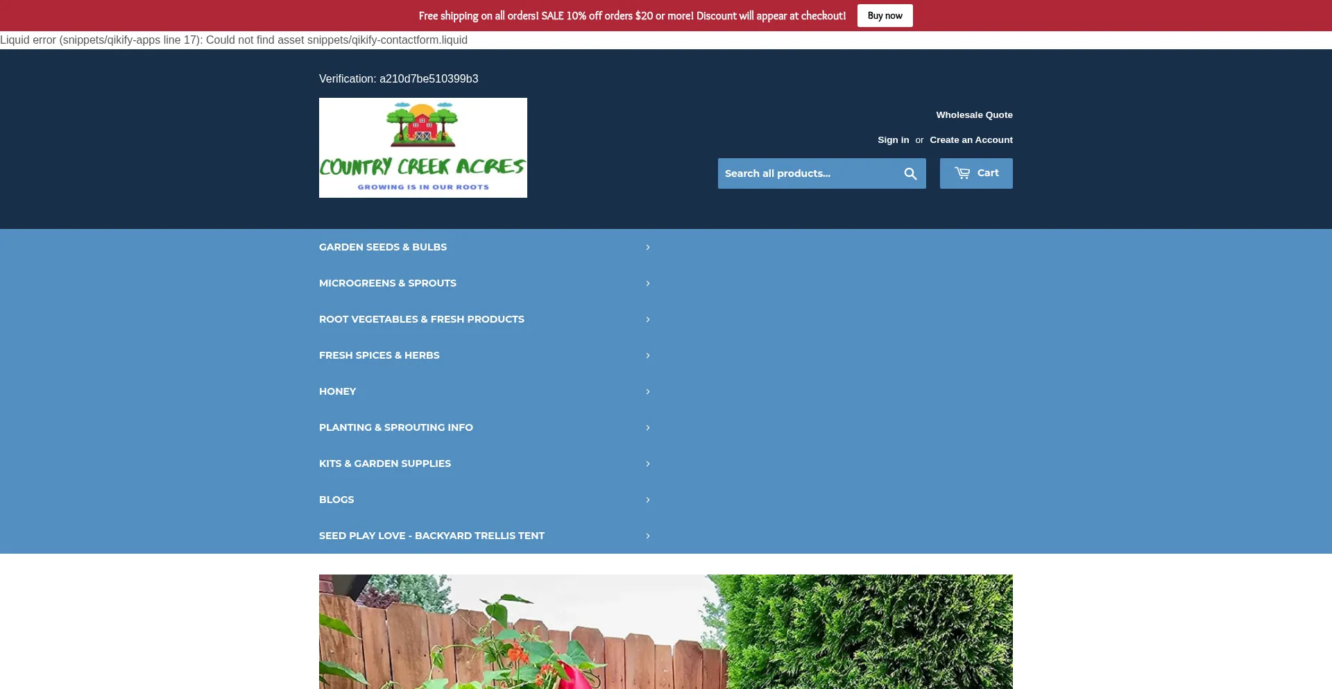 Website screenshot of Organic-heirloom-seed.com