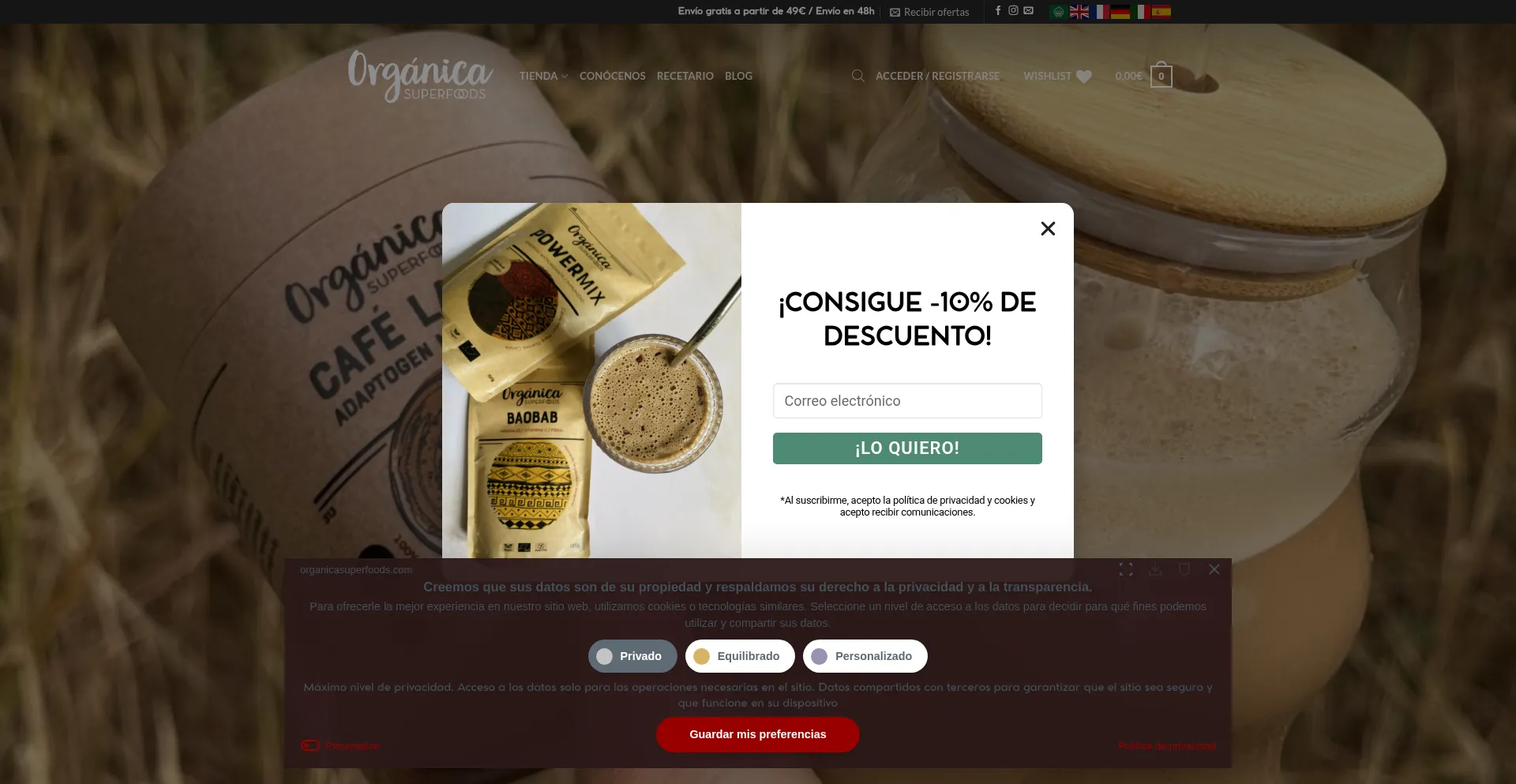 ¿És Seguro y Confiable Organicasuperfoods.com?
