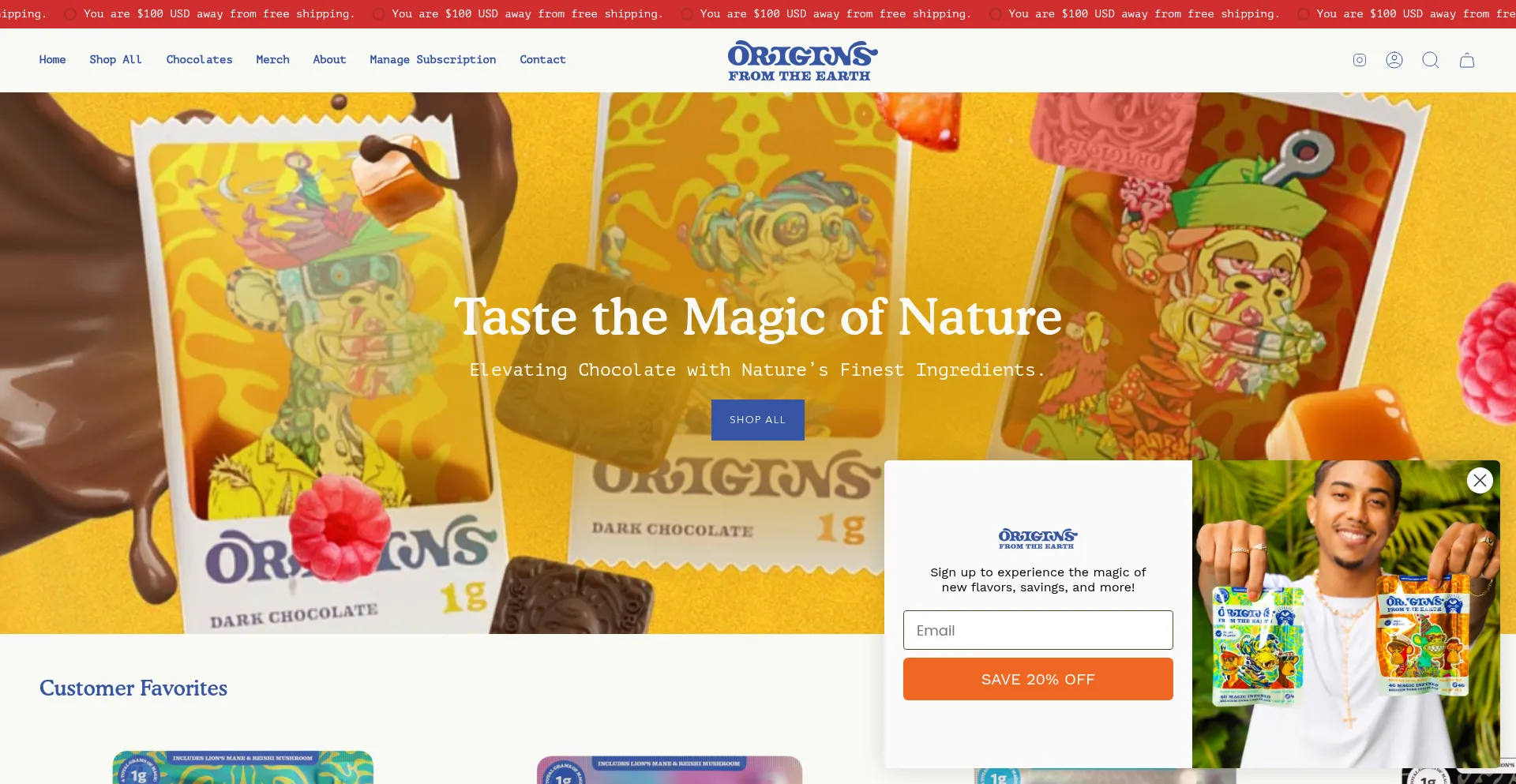 Website screenshot of Originsearth.com