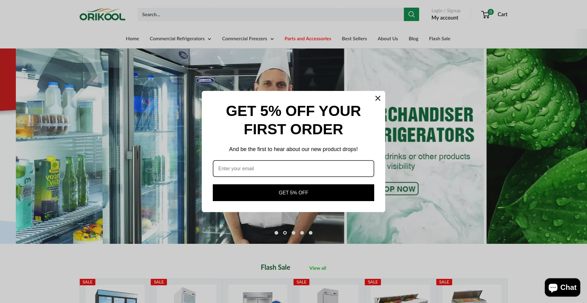Website screenshot of Orikool.com